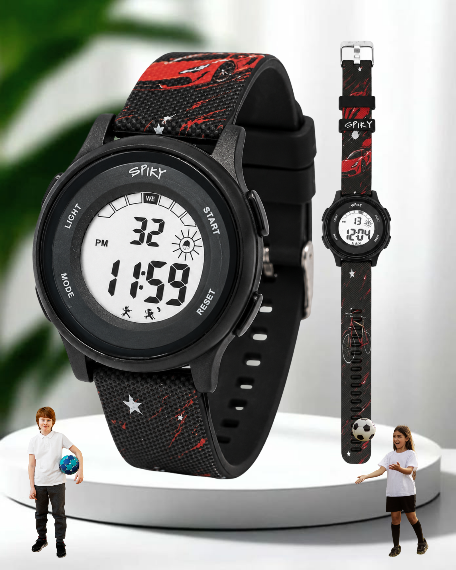 Spiky Round Kids Digital Watch for Girls and Boys