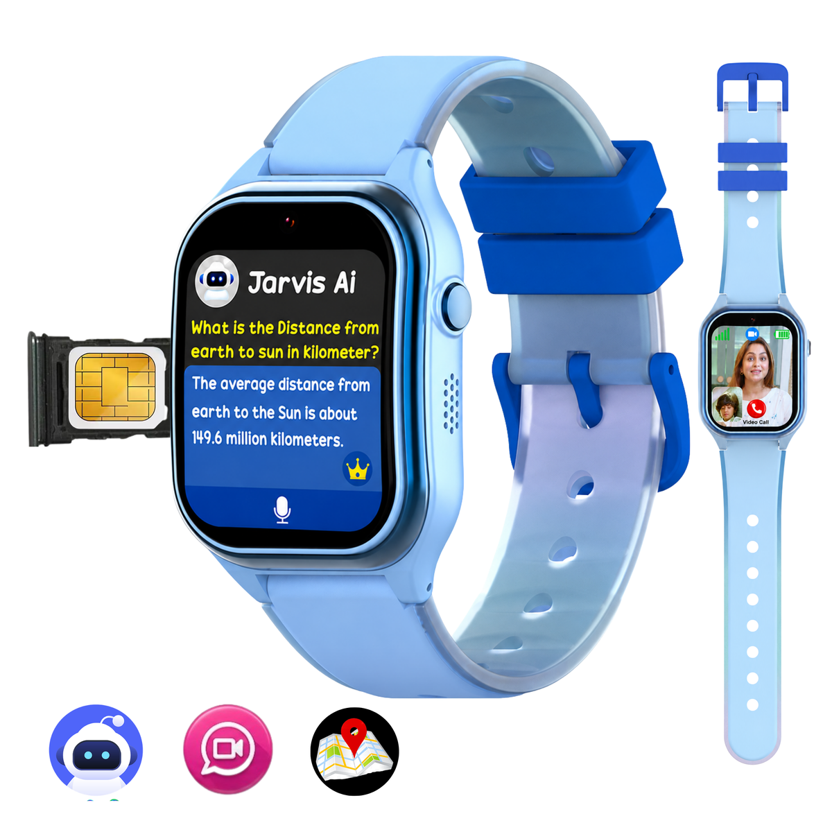 Spiky Smart Ai Video & Voice Calling Smartwatch for Kids