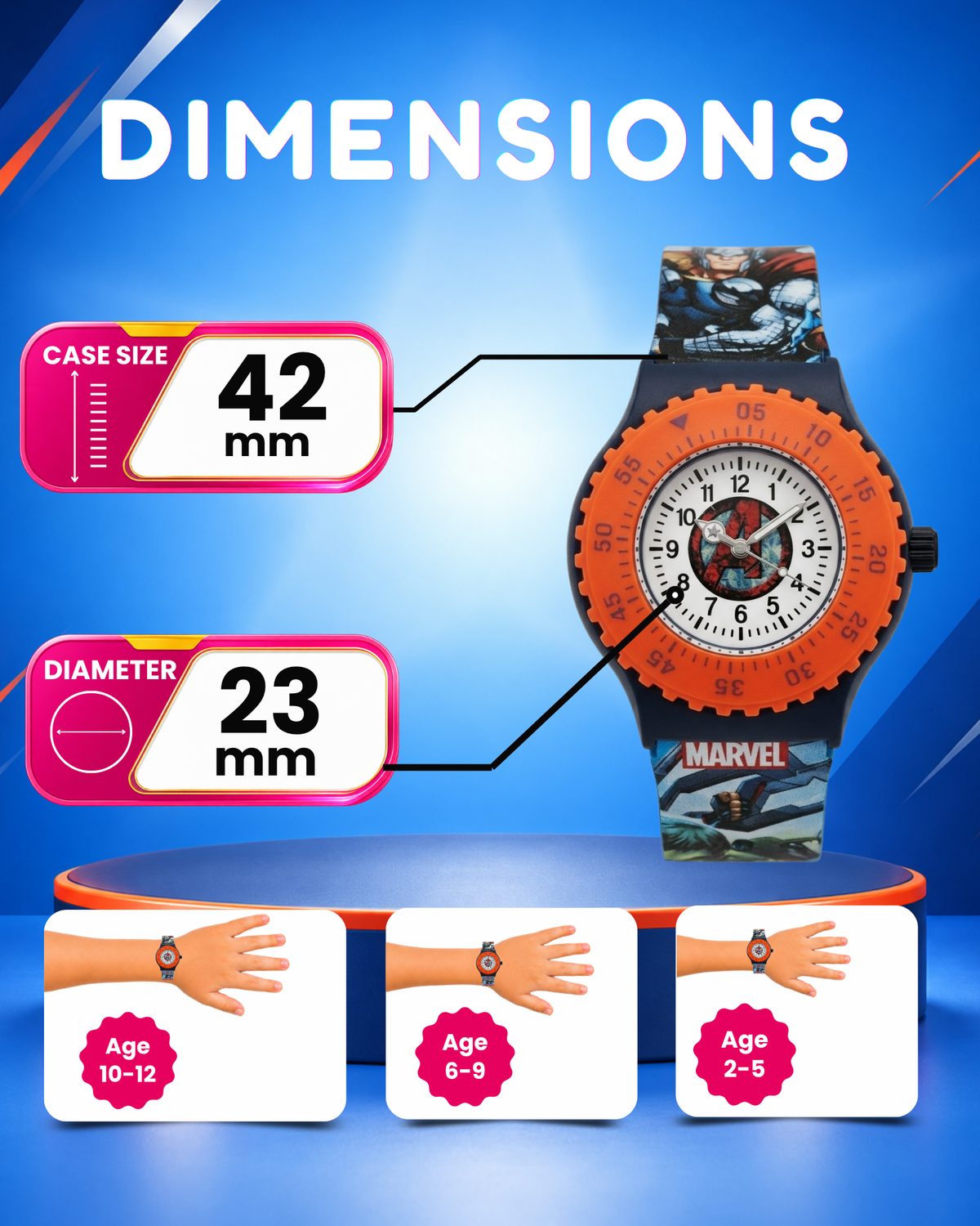 Spiky Round Avengers Themed Analog Watch