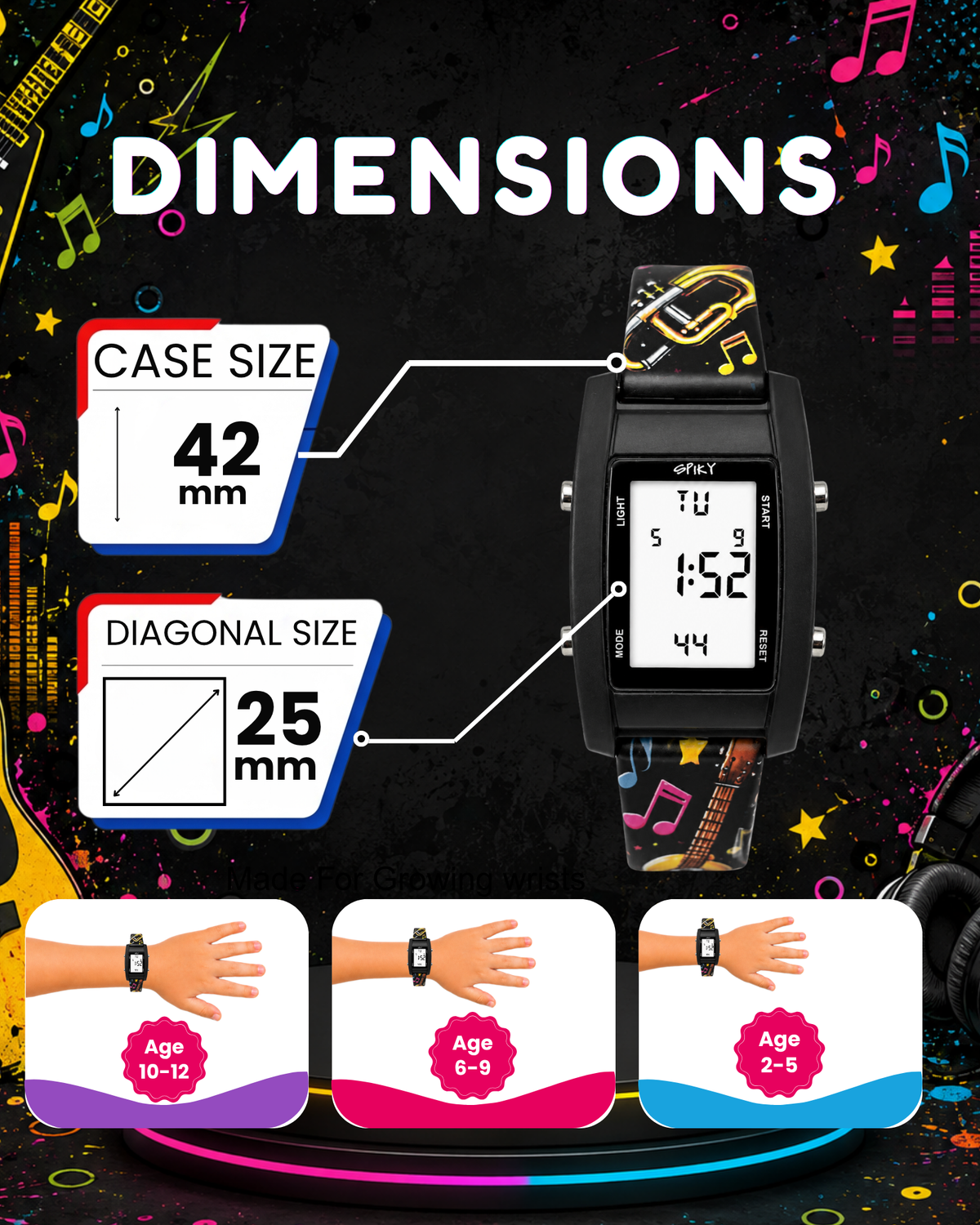 Spiky Kids Digital Watch for Girls and Boys