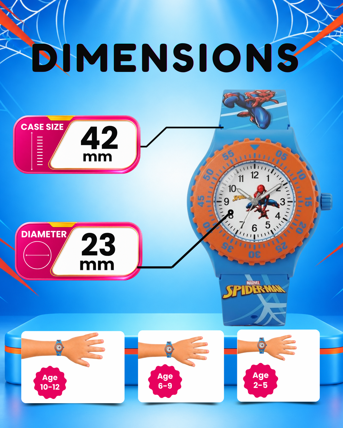 Spiky Round Spiderman Themed Analog Watch