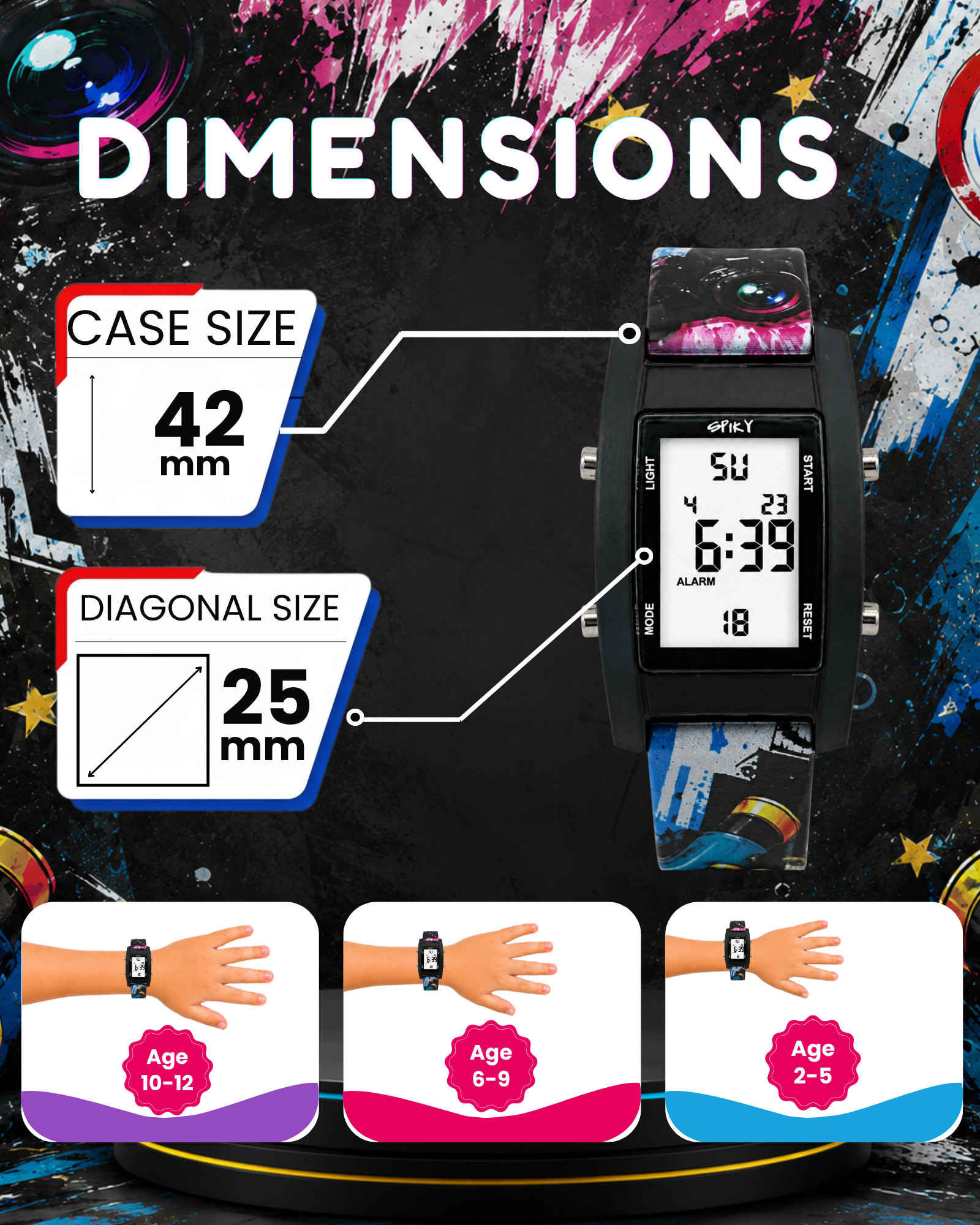 Spiky Kids Digital Watch for Girls