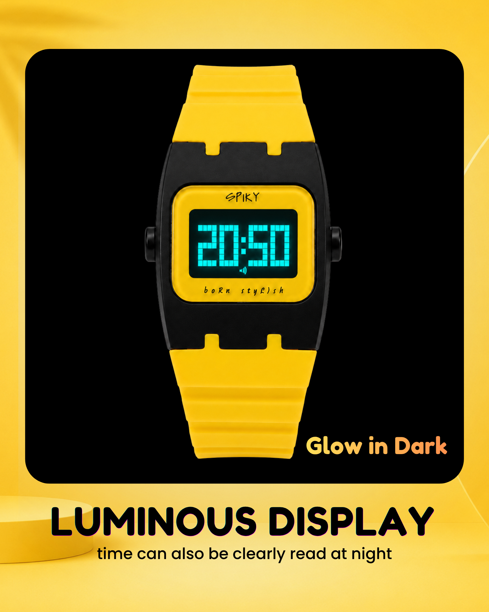 Spiky Rectangle Digital Sports Watch for Kids