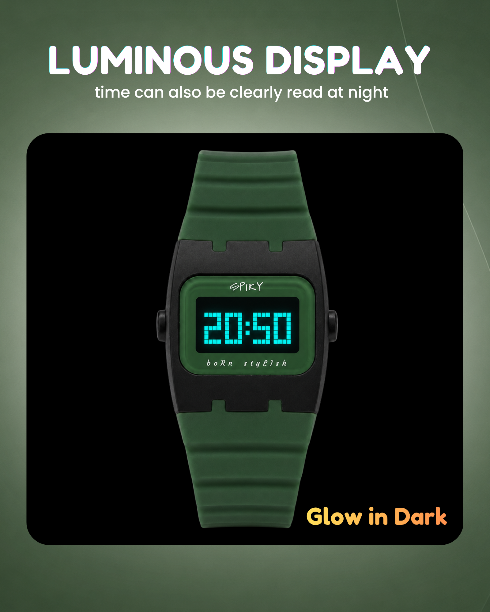Spiky Rectangle Digital Sports Watch for Kids