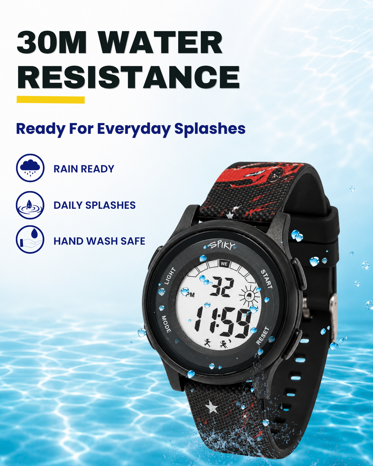 Spiky Round Kids Digital Watch for Girls and Boys