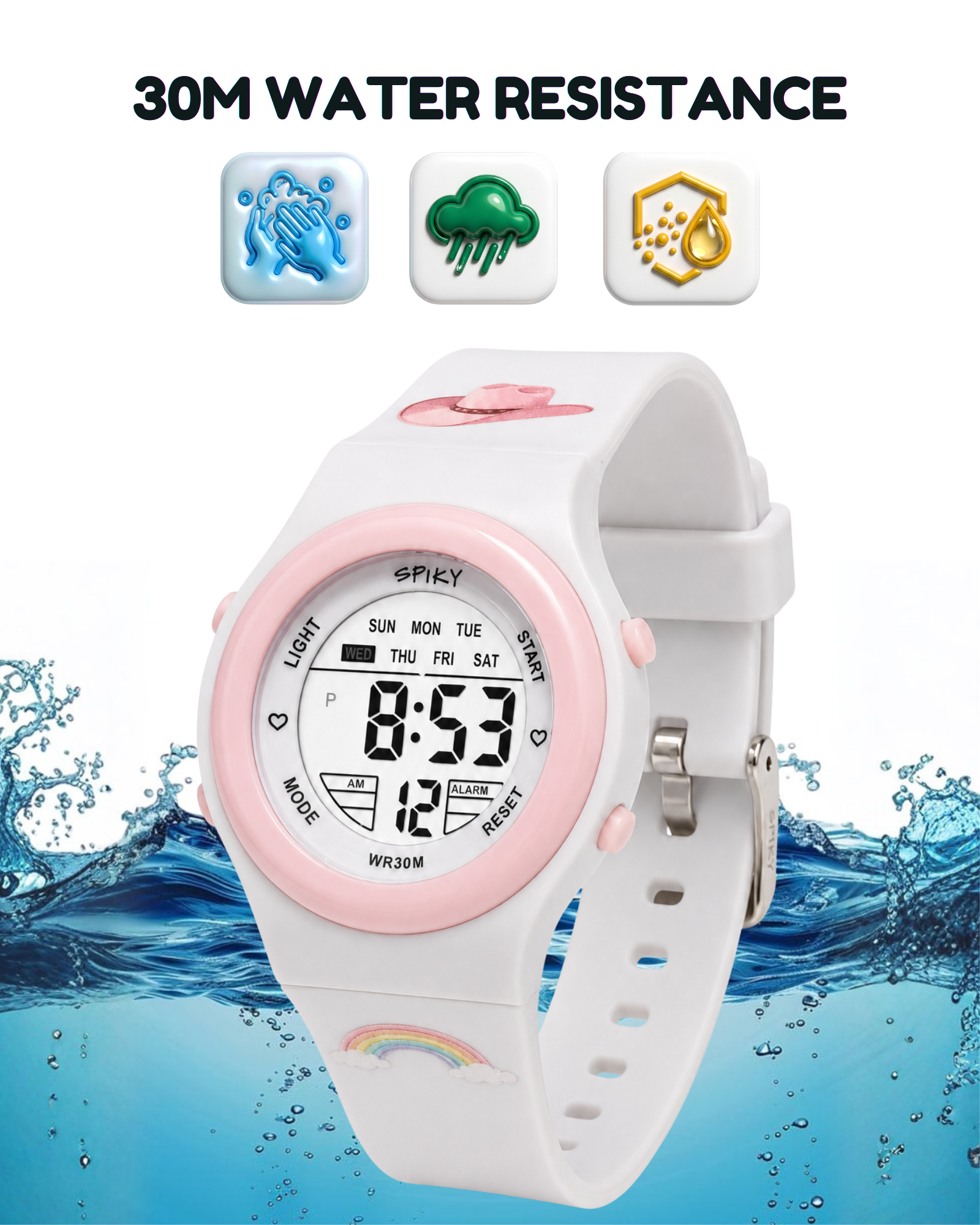 Spiky Round Digital Sports Watch for Kids