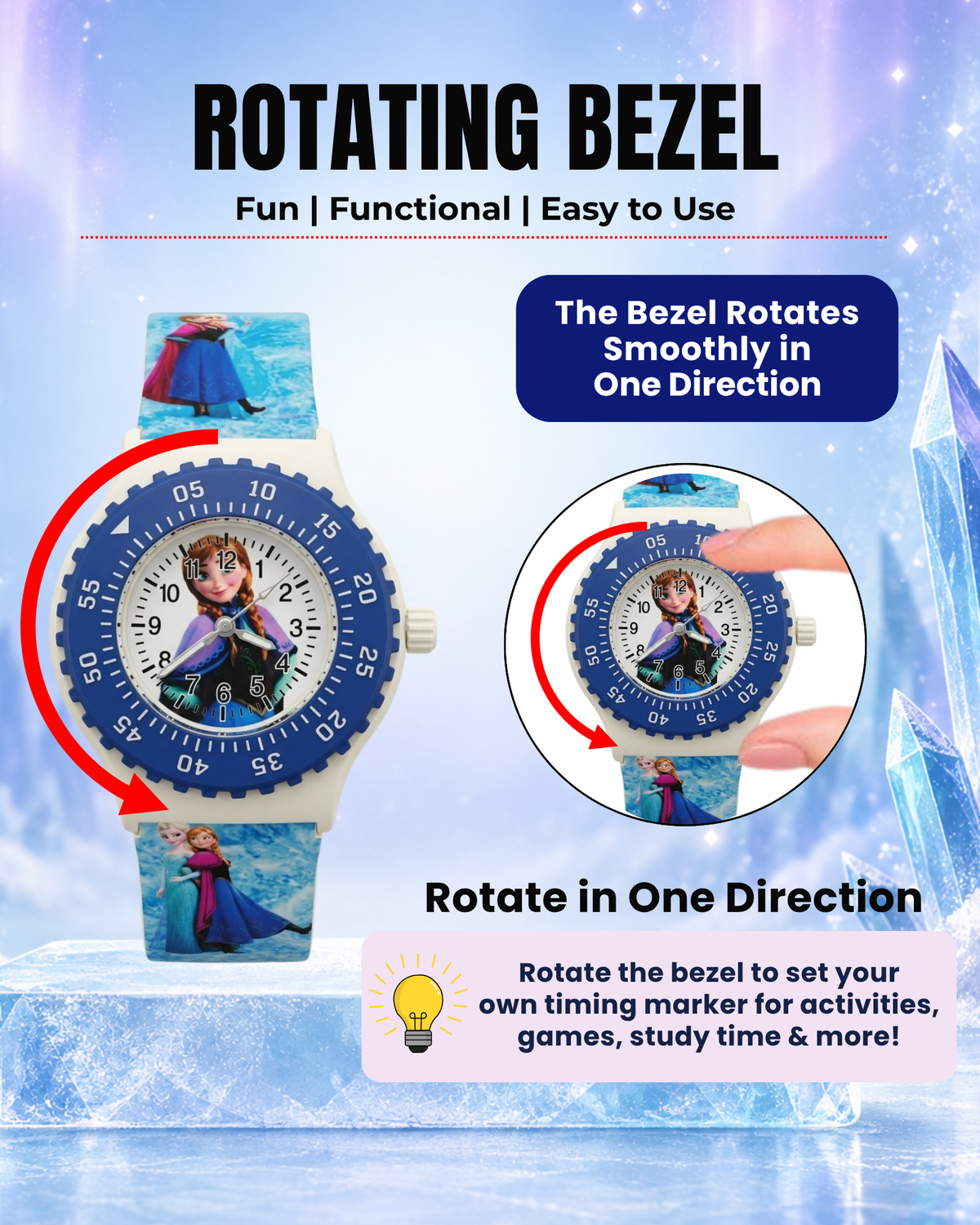 Spiky Round Frozen Themed Analog Watch