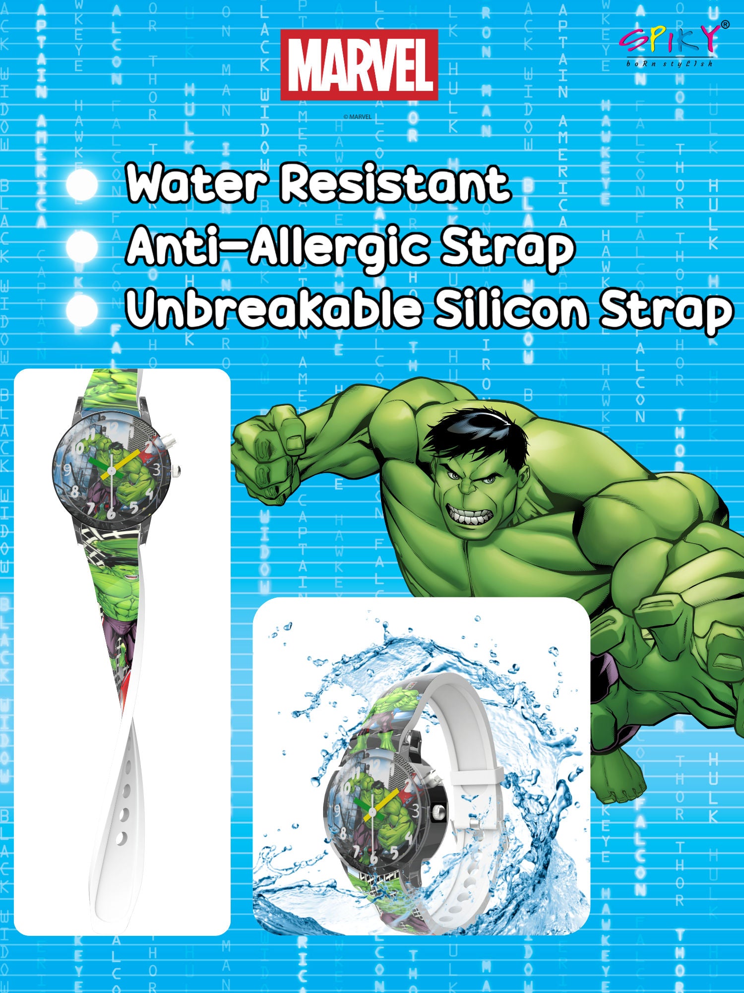 Disney Hulk Kids Analog Watch with LED Light | For Boys & Girls Age 3–10 Years