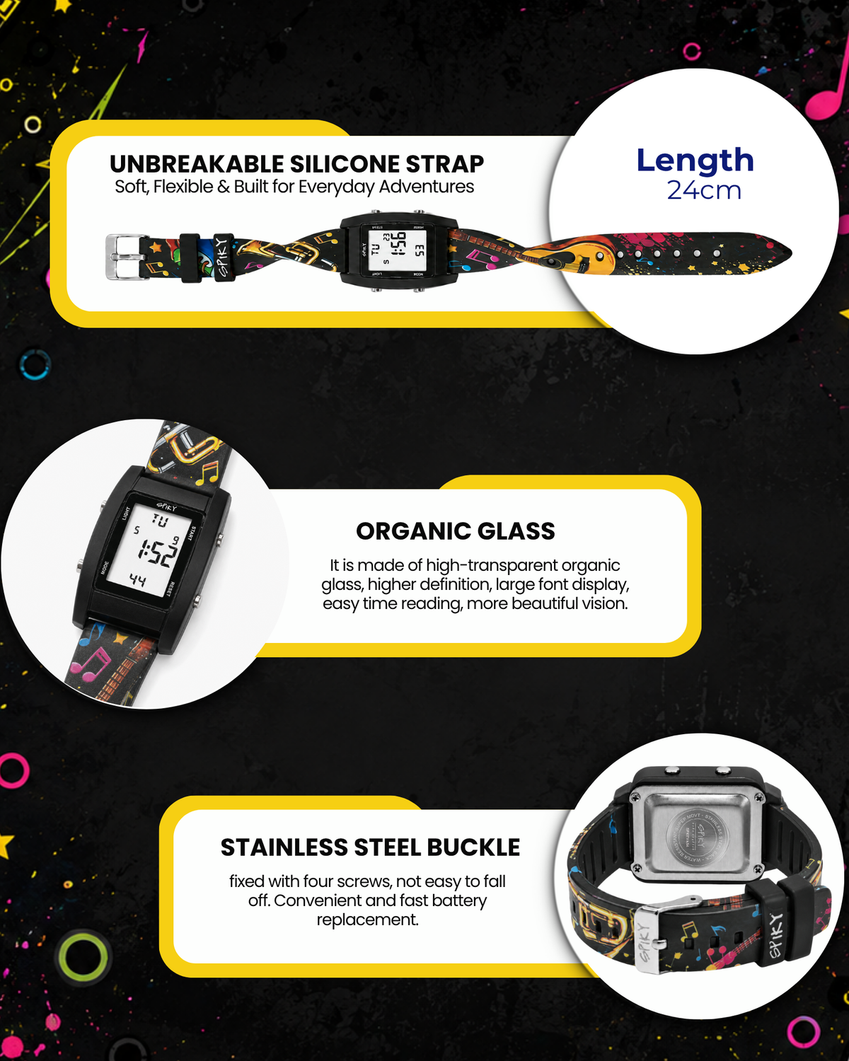 Spiky Kids Digital Watch for Girls and Boys