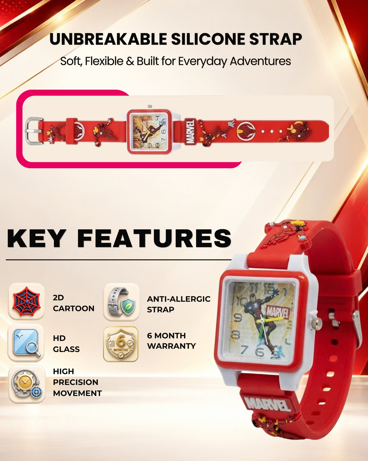 Disney Square Digital Watch for Kids Boys and Girls | Best Gift for Kids