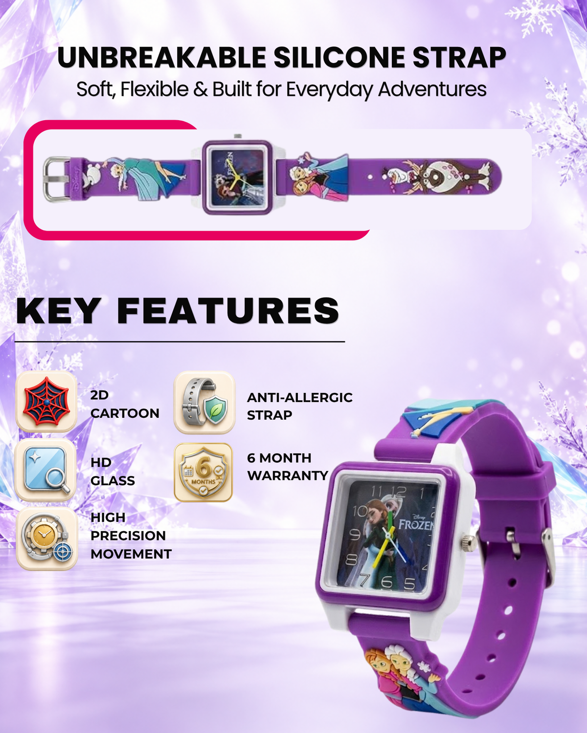 Disney Square Digital Watch for Kids Boys and Girls | Best Gift for Kids