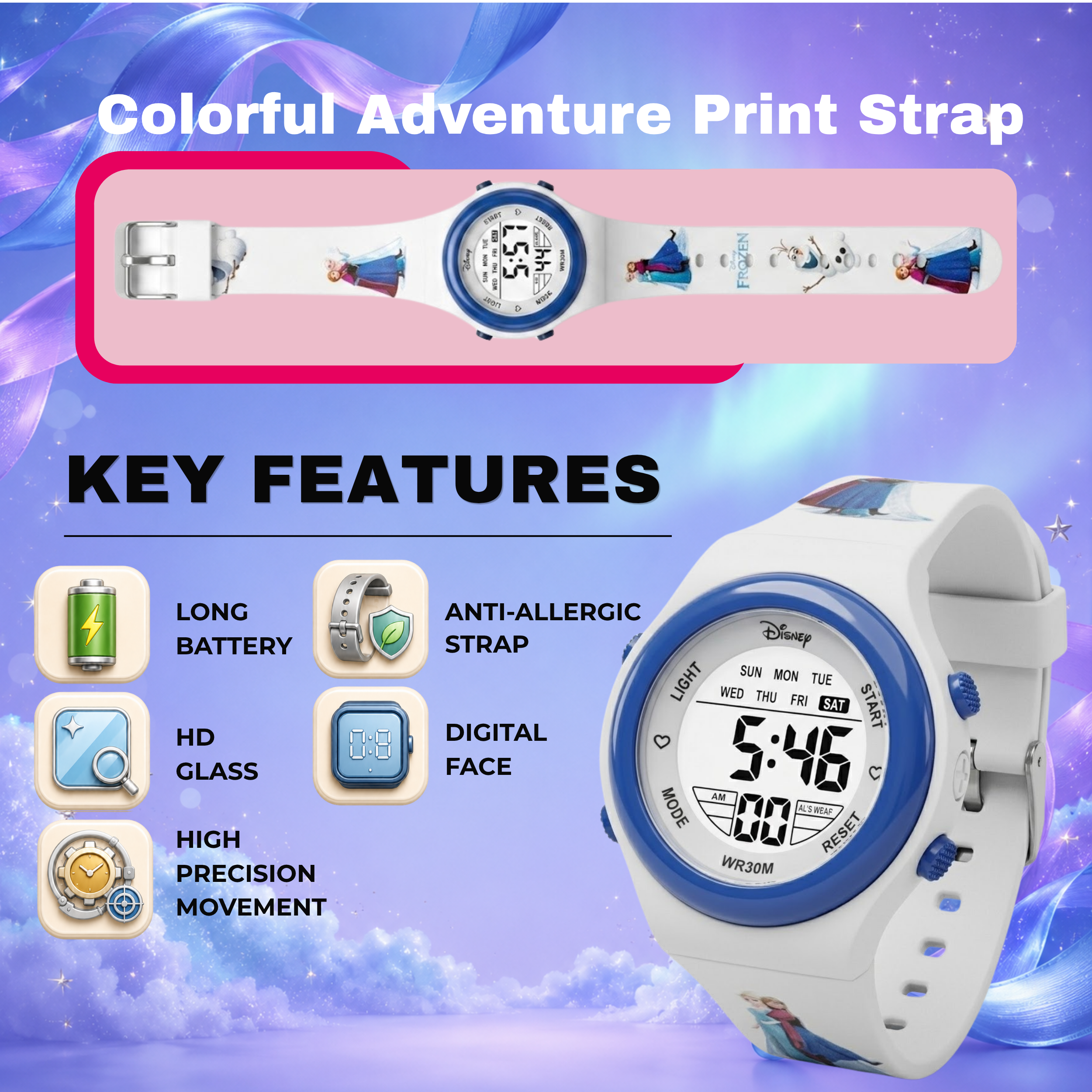 Spiky Frozen theme Digital Kids Watch