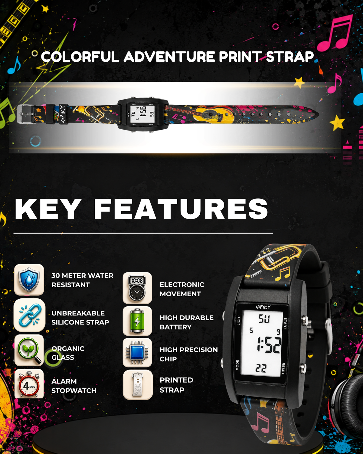 Spiky Kids Digital Watch for Girls