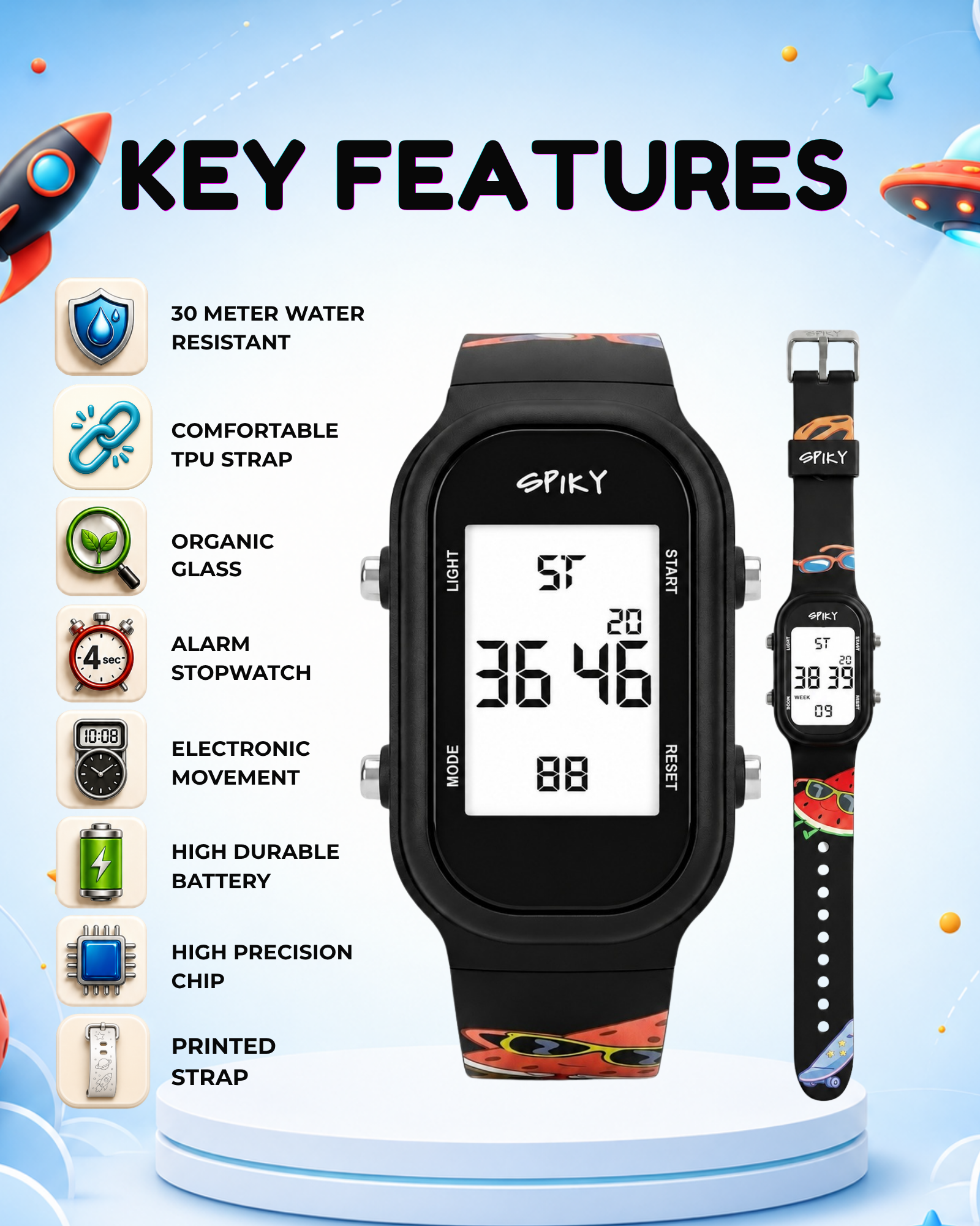 Spiky Kids Digital Watch for Boys and Girls