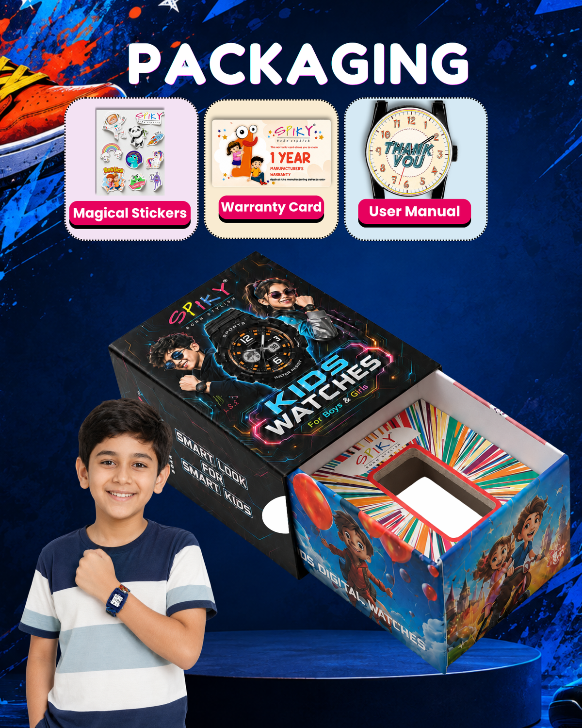 Spiky Kids Digital Watch for Boys
