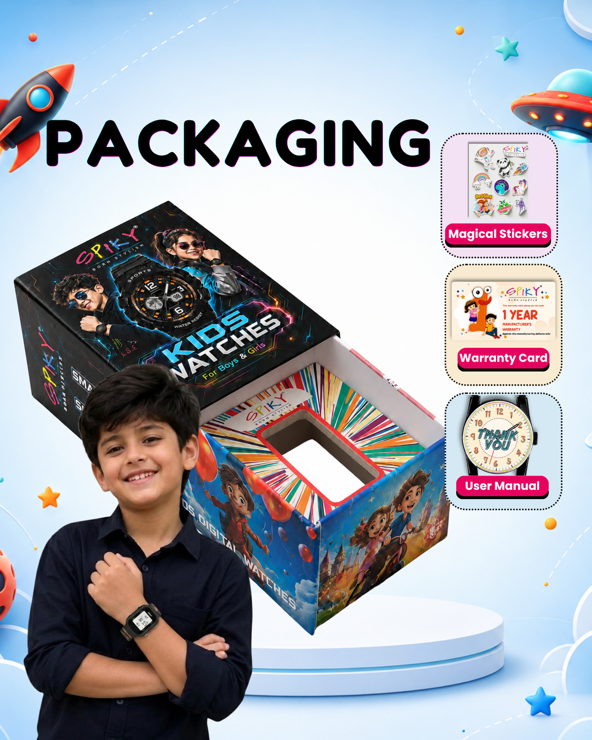 Spiky Kids Digital Watch for Boys and Girls