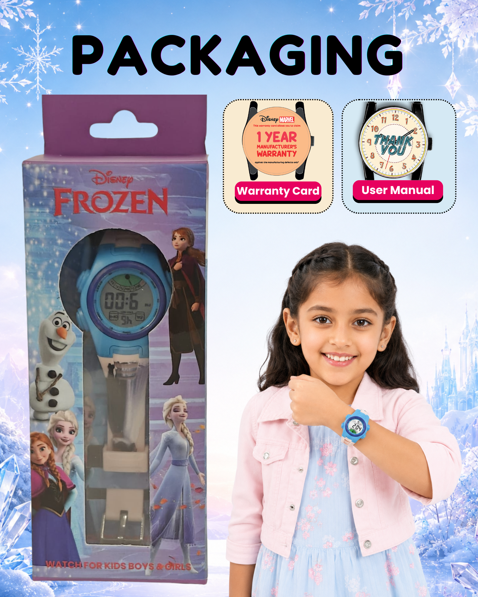 Spiky Frozen theme Digital Kids Watch