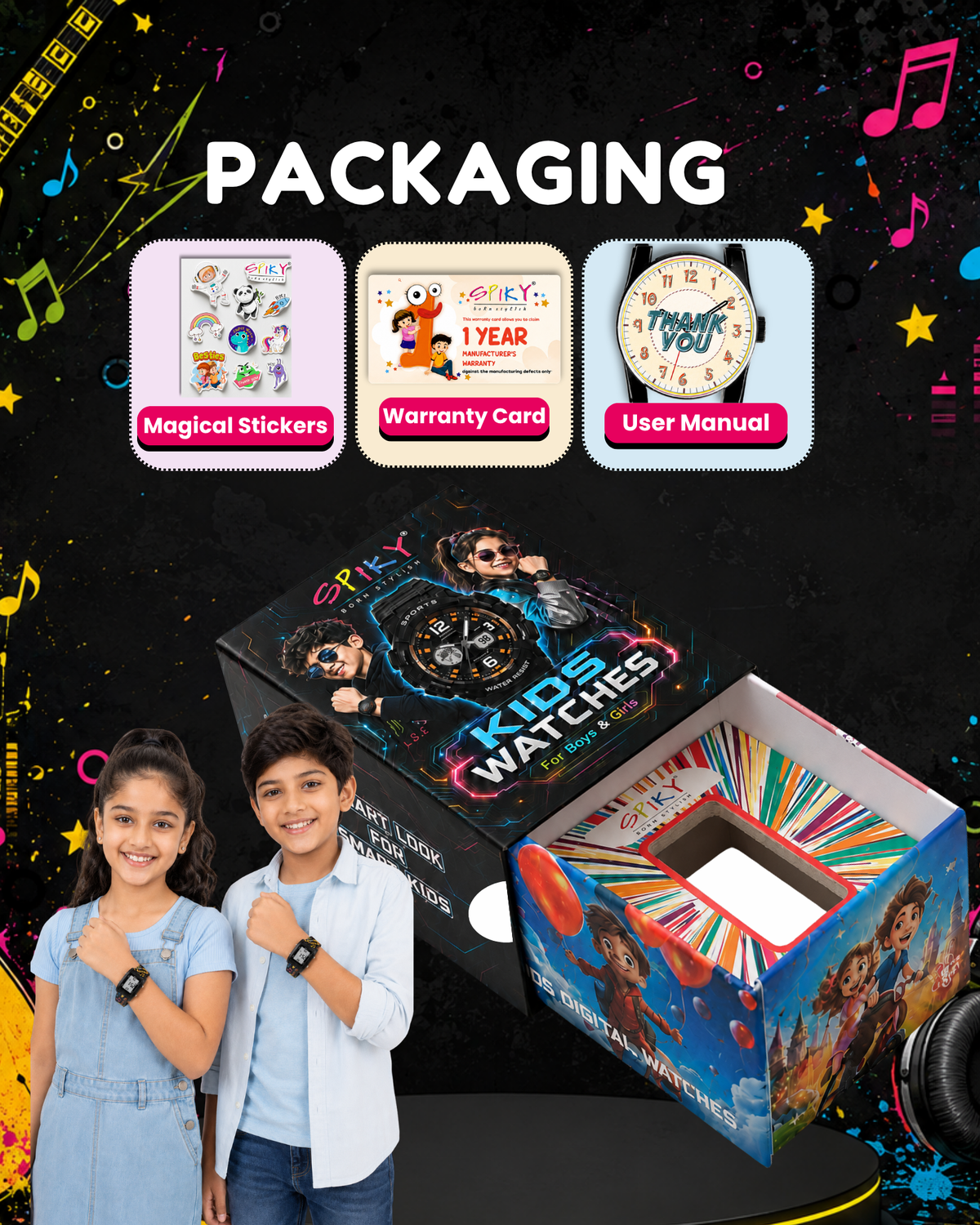 Spiky Kids Digital Watch for Girls