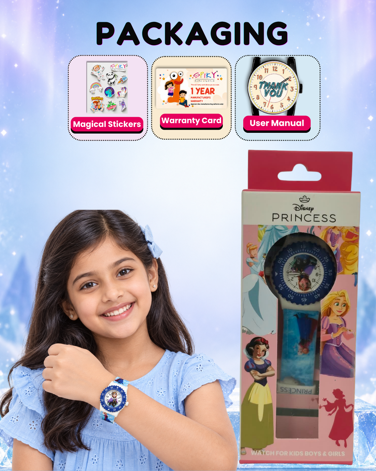 Spiky Round Frozen Themed Analog Watch