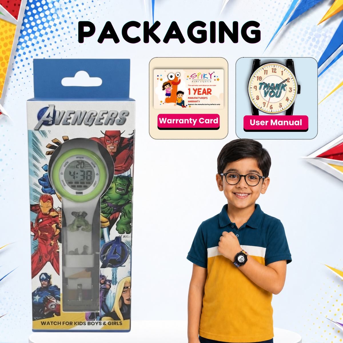 Spiky Avengers Digital Kids Watch