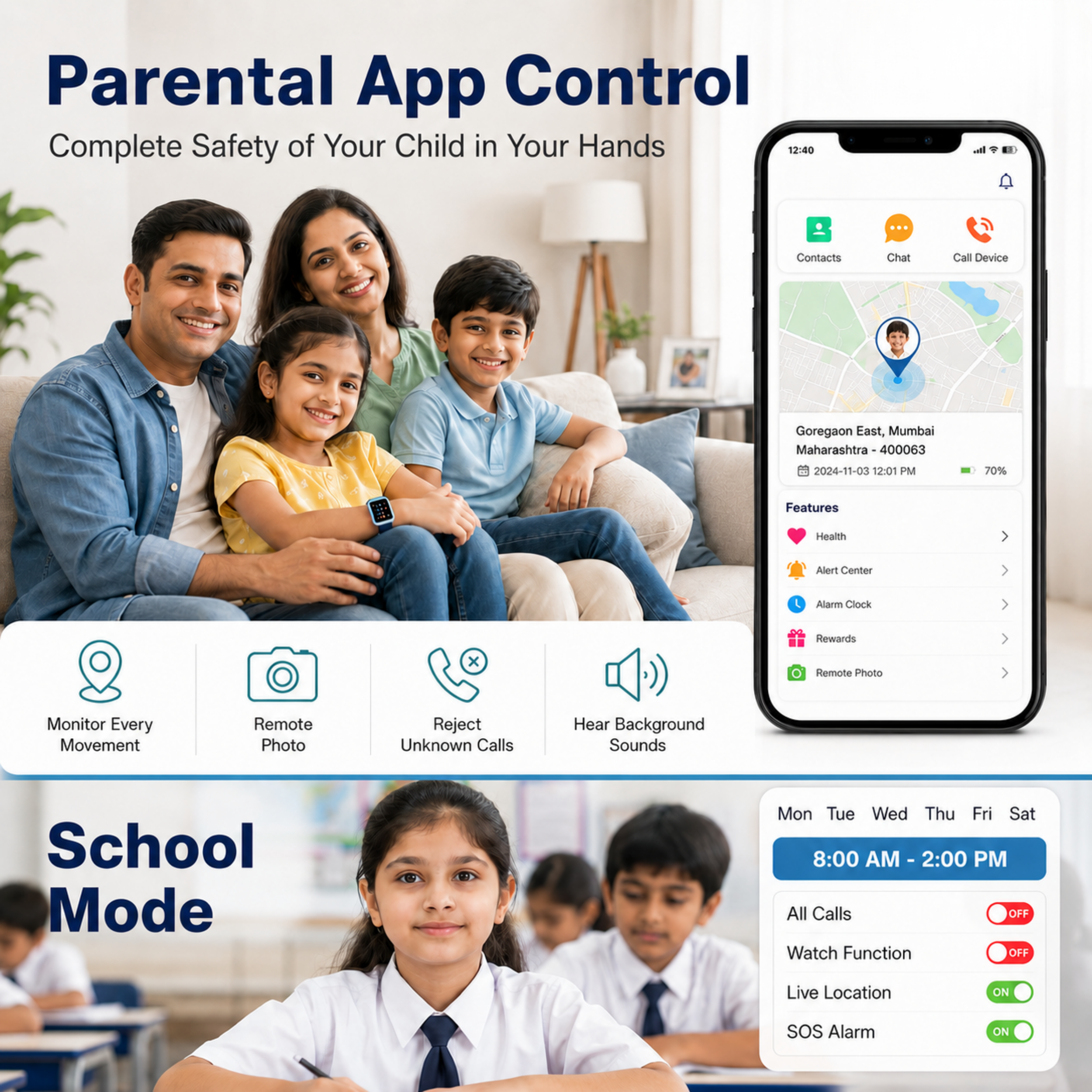 Spiky Smart Ai Video & Voice Calling Smartwatch for Kids
