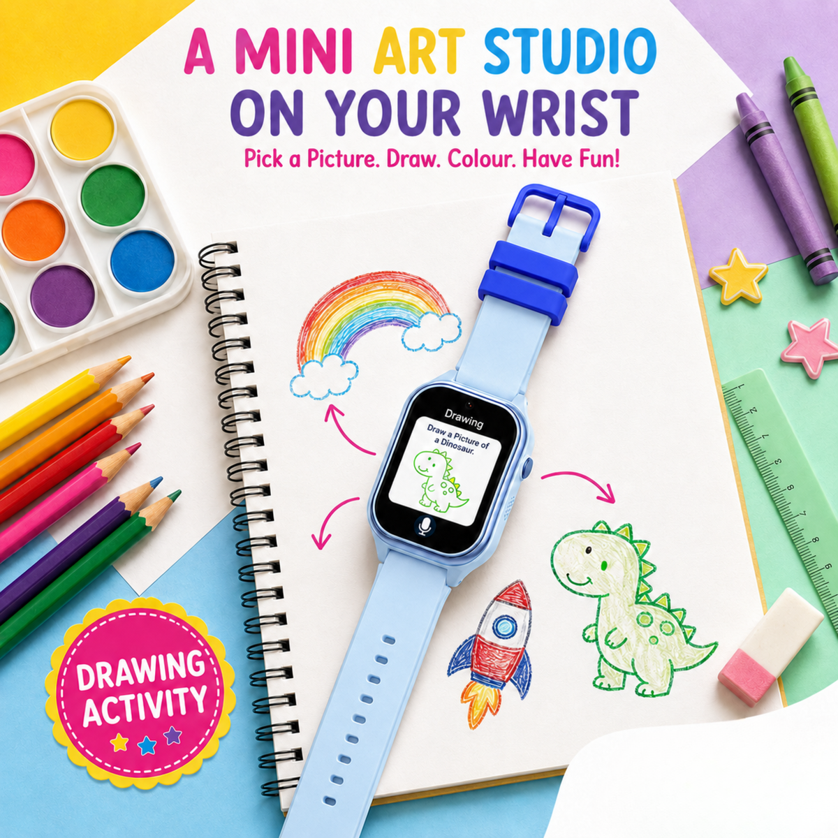 Spiky Smart Ai Video & Voice Calling Smartwatch for Kids