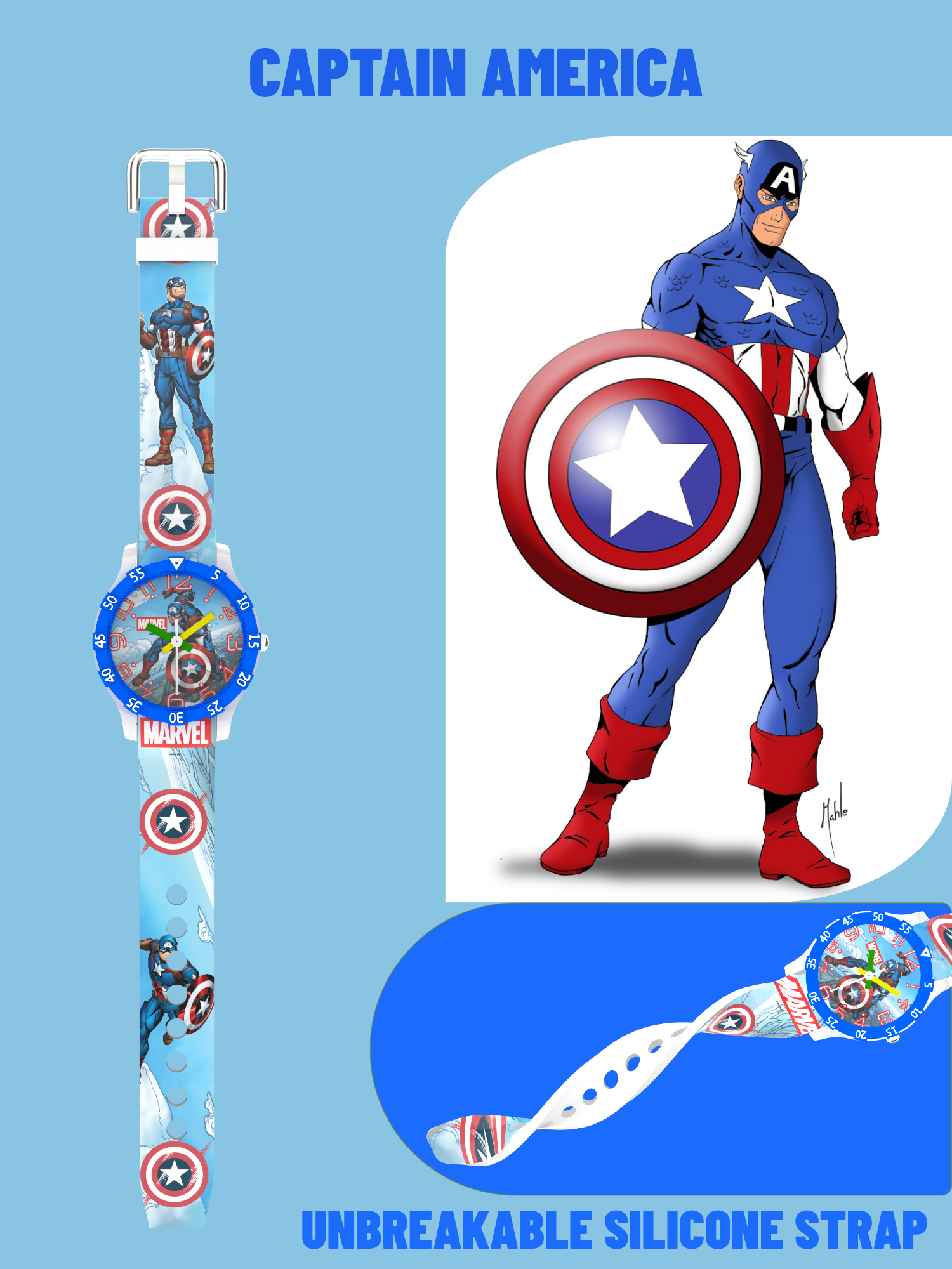 Disney Captain America Kids Analog Watch | Best Gift for Boys & Girls Age 3–10 Years