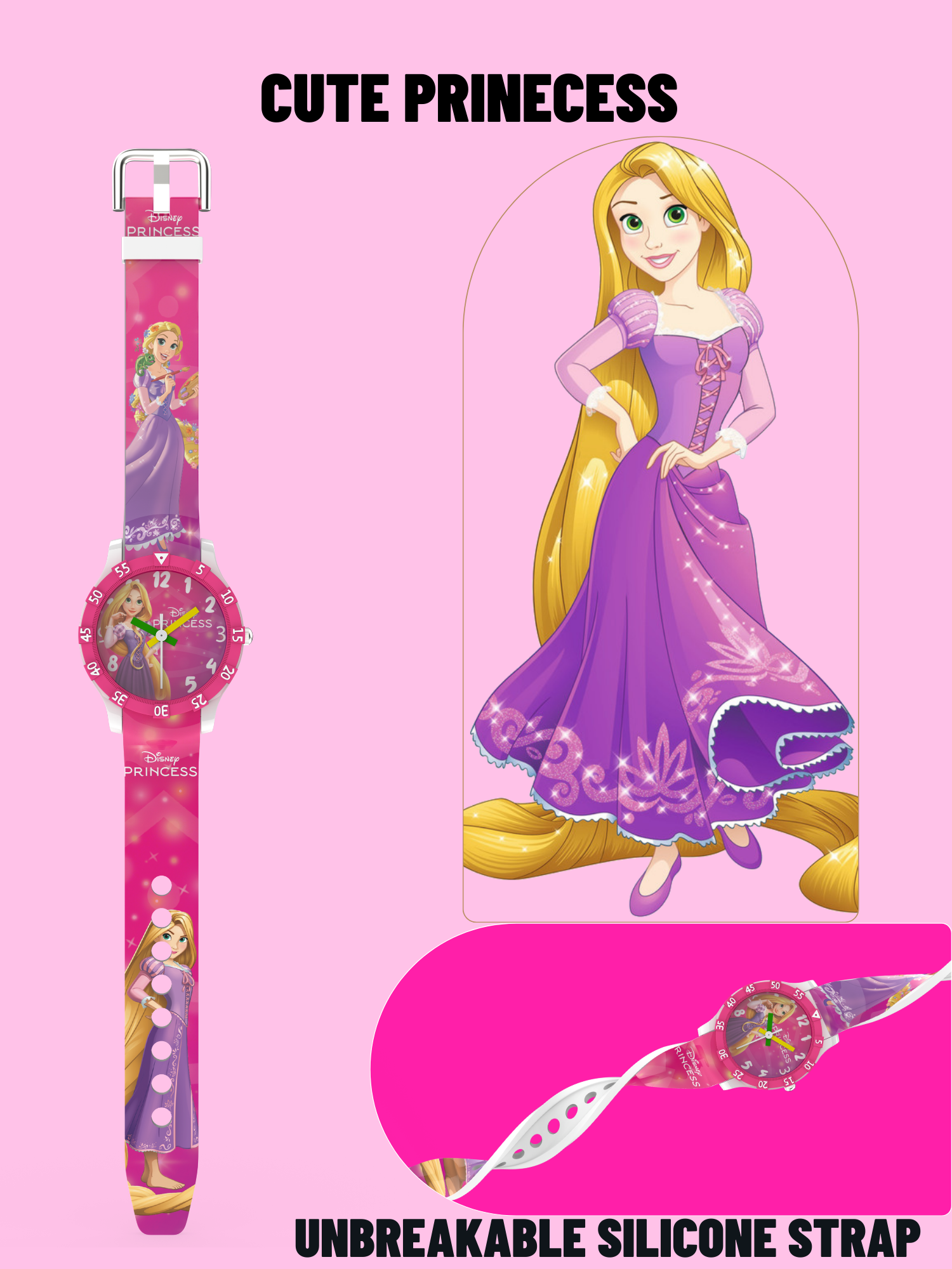 Disney Princess Theme Kids Analog Watch | Best Gift for Boys & Girls Age 3–10 Years