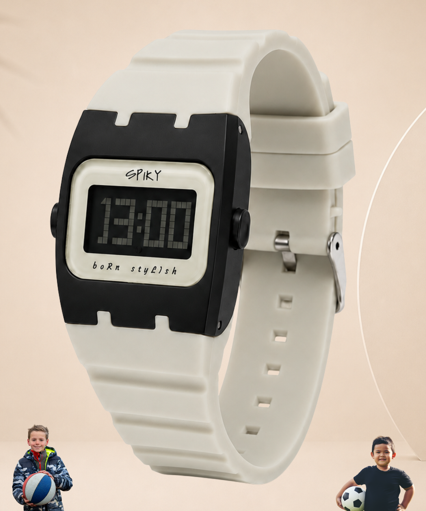 Spiky Rectangle Digital Sports Watch for Kids