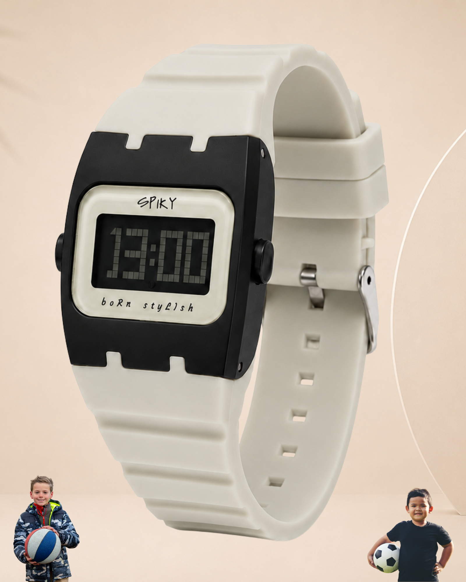 Spiky Rectangle Digital Sports Watch for Kids