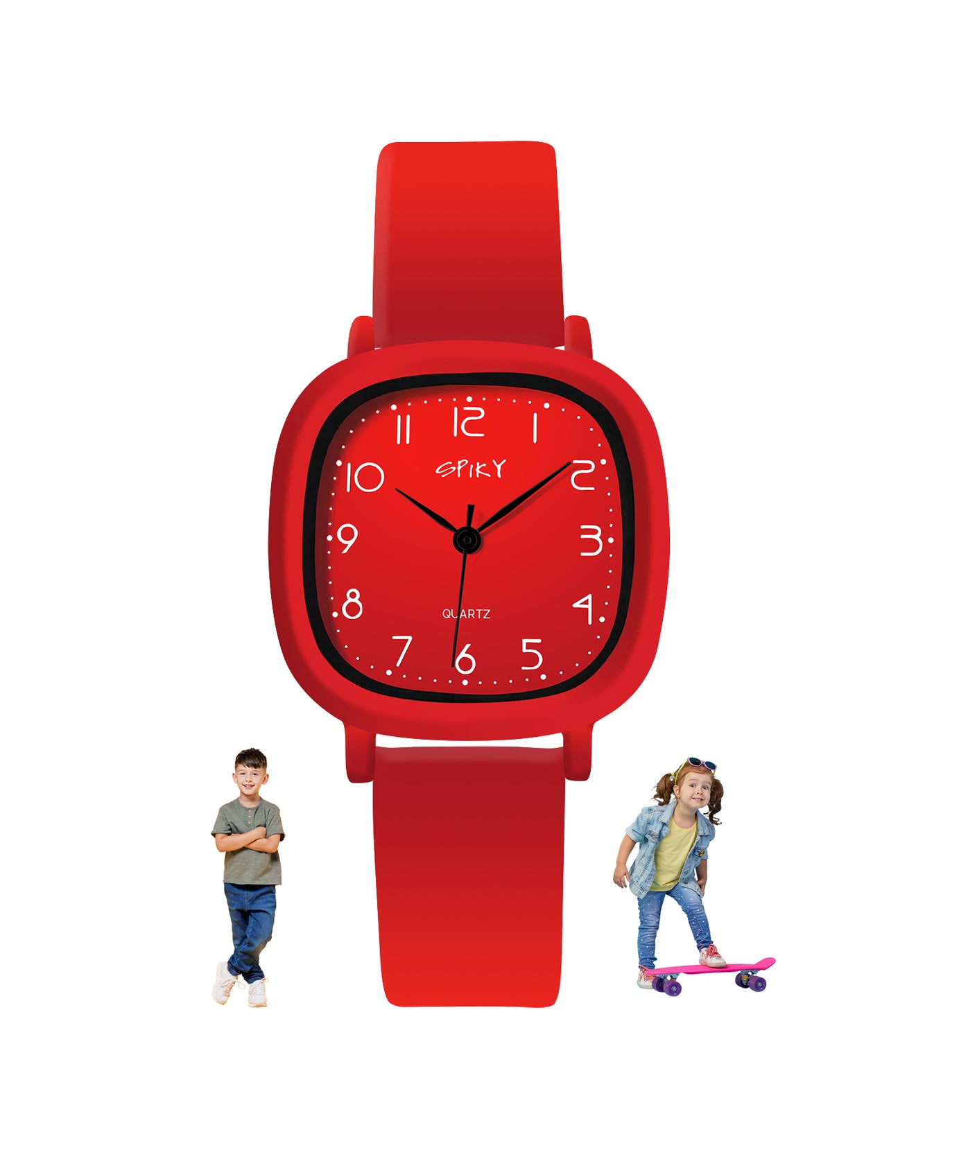 Spiky Square Kids Watch - Red