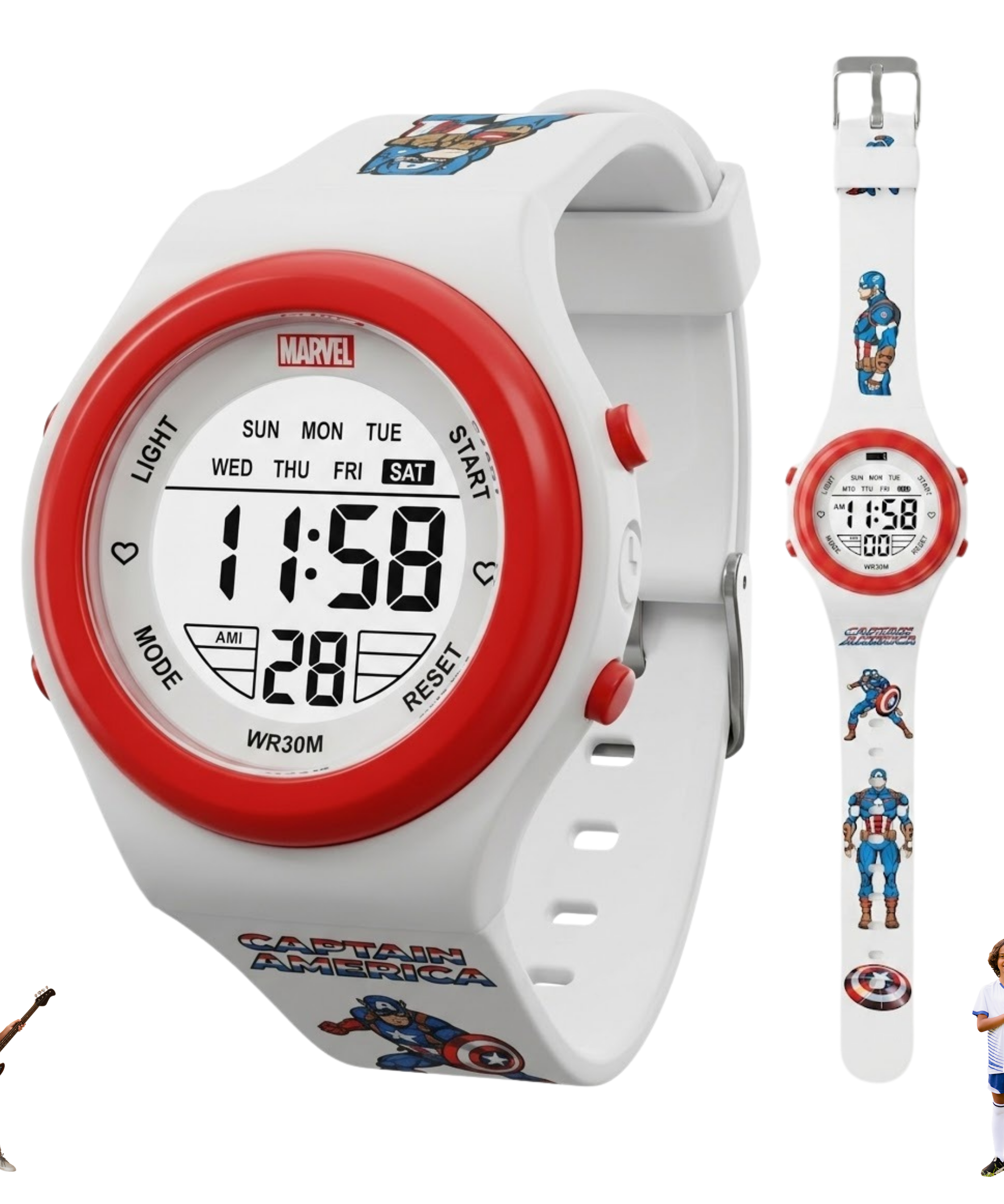 Spiky Captain America theme Digital Kids Watch