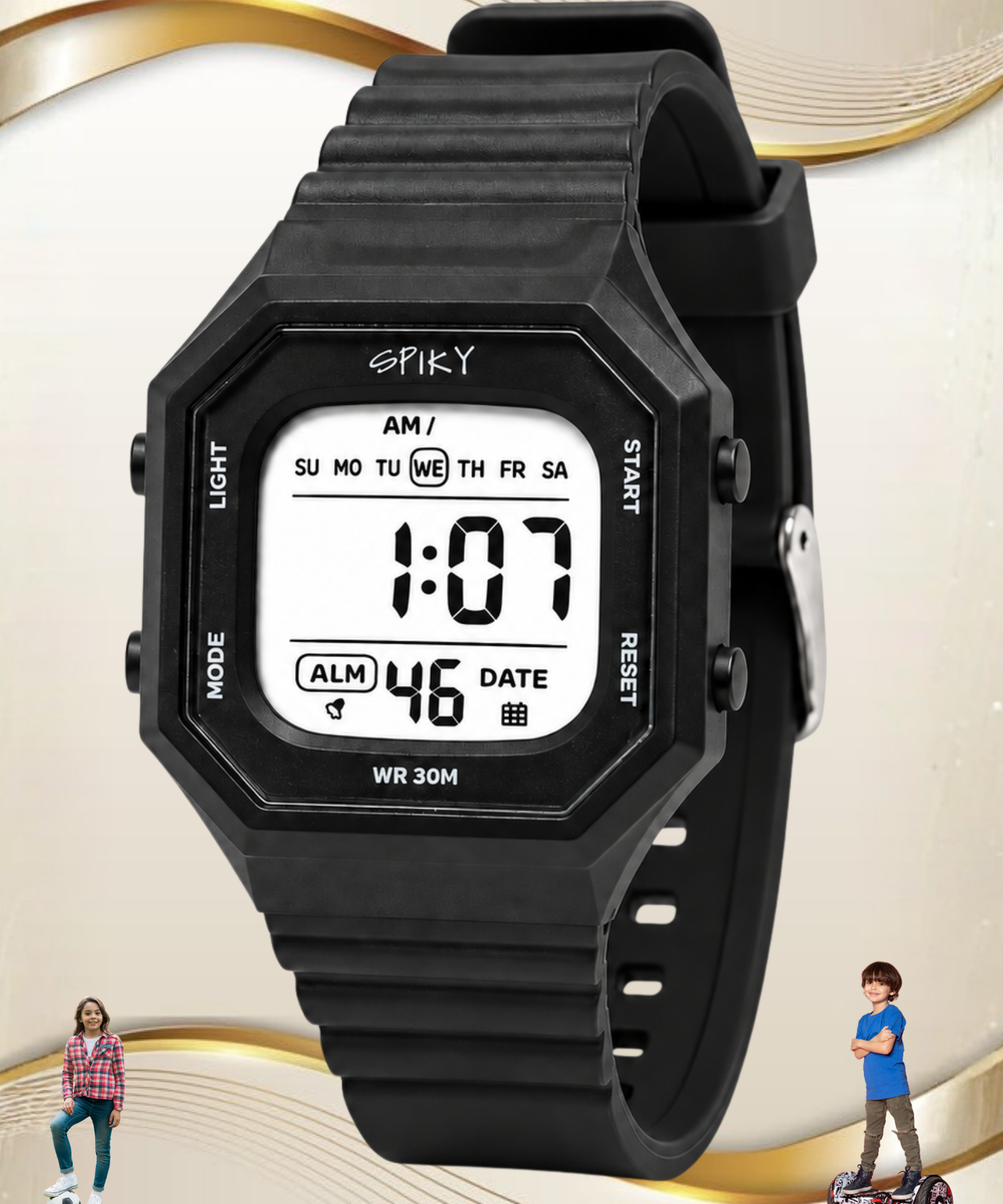 Spiky Square Digital Kids Watch for Boys & Girls