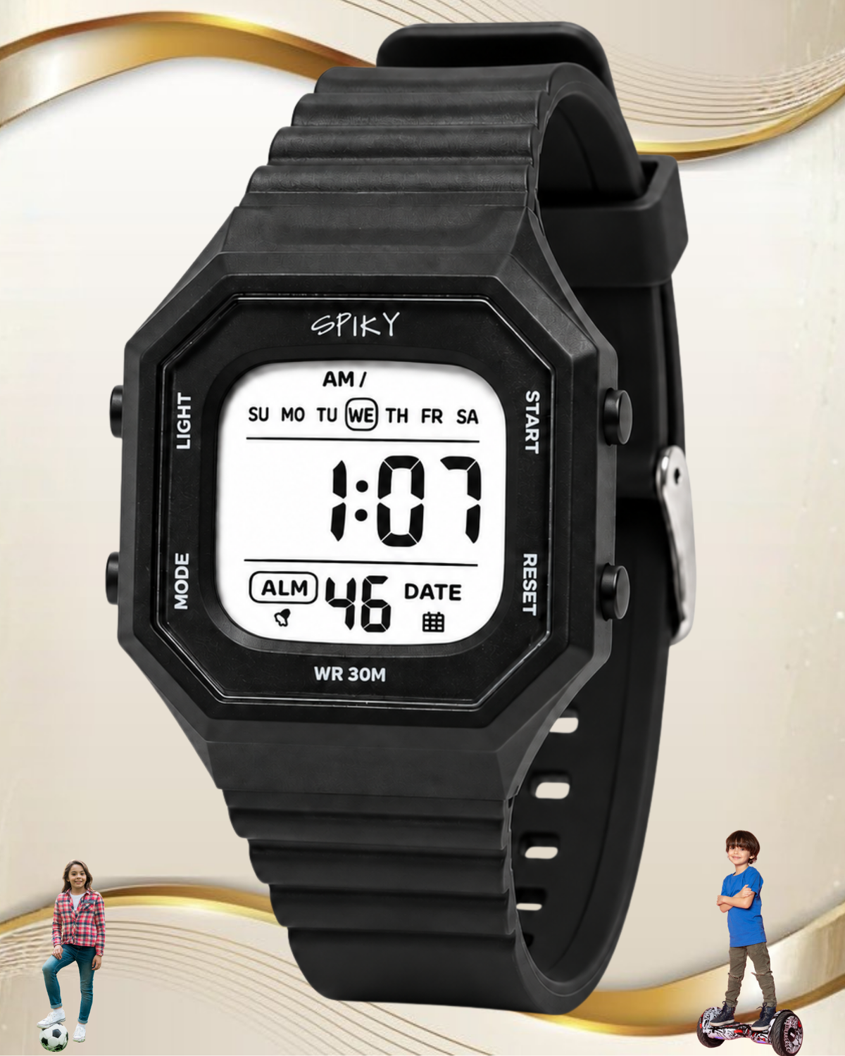 Spiky Square Digital Kids Watch for Boys & Girls