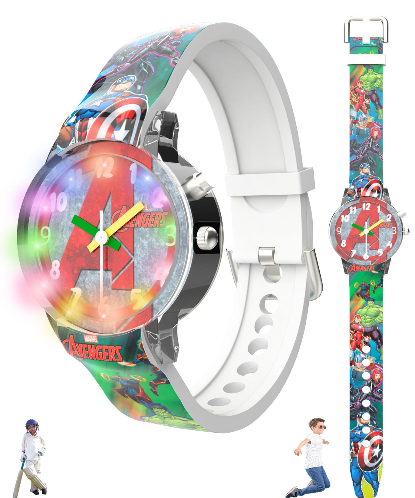 Disney Avengers Analog Kids Watch for Boys and Girls with LED Glowing Light