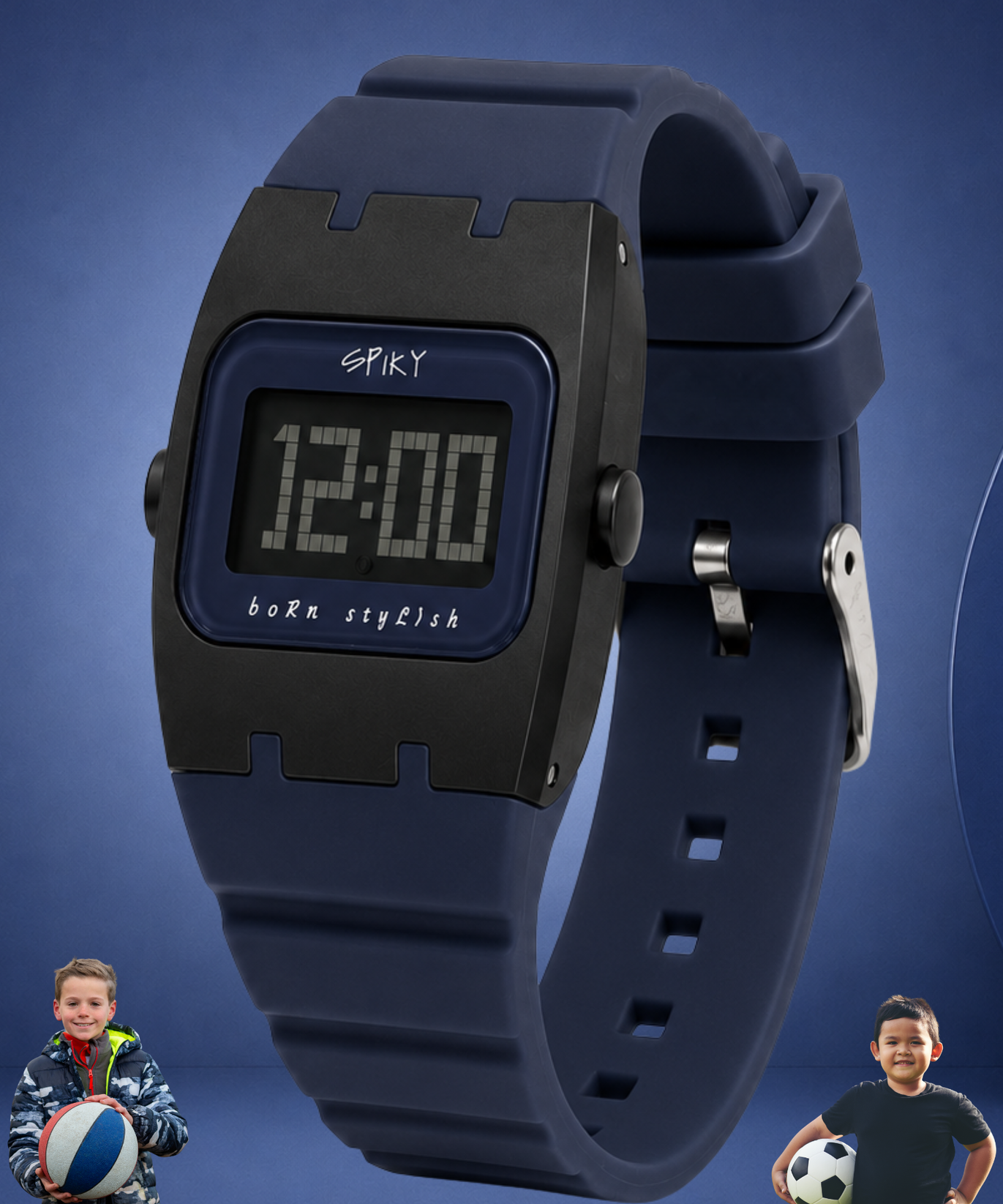 Spiky Rectangle Digital Sports Watch for Kids