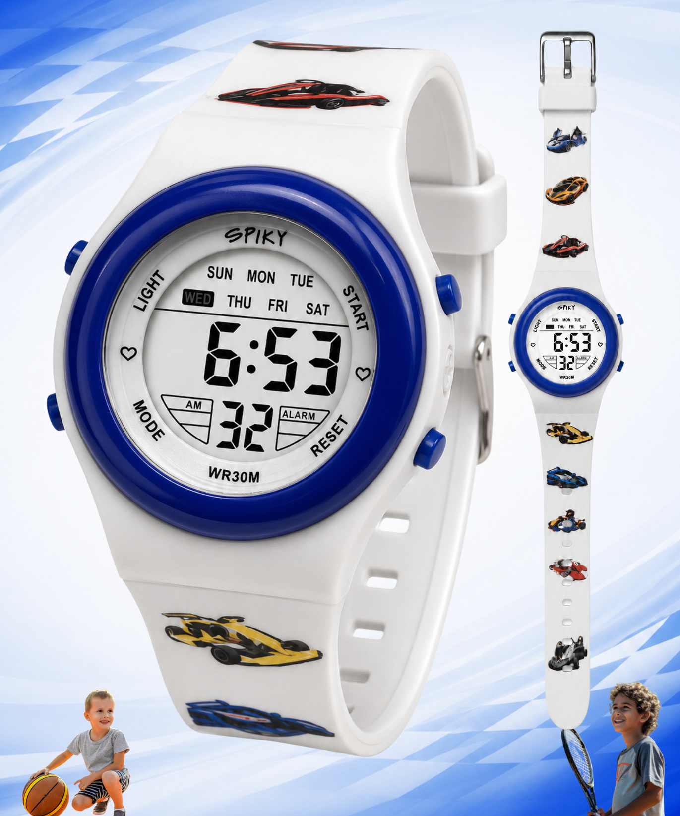 Spiky Round Digital Sports Watch for Kids