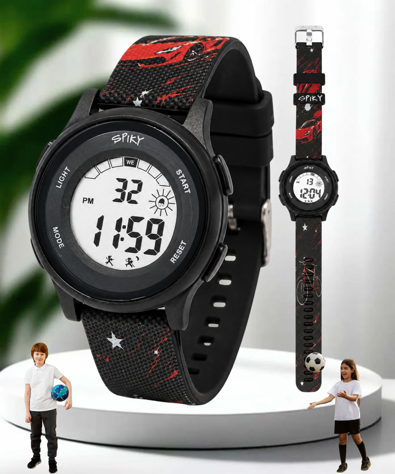 Spiky Round Kids Digital Watch for Girls and Boys