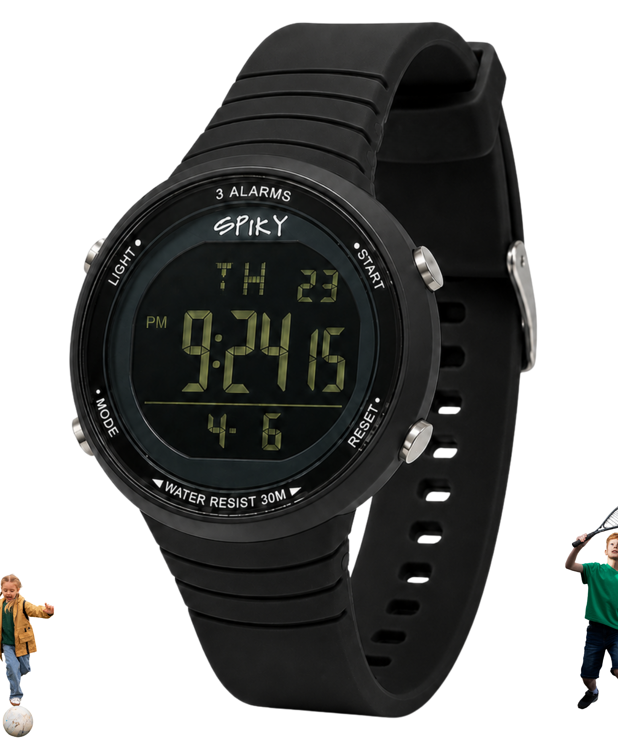 Spiky Square Digital Sports Watch for Kids Boys & Girls