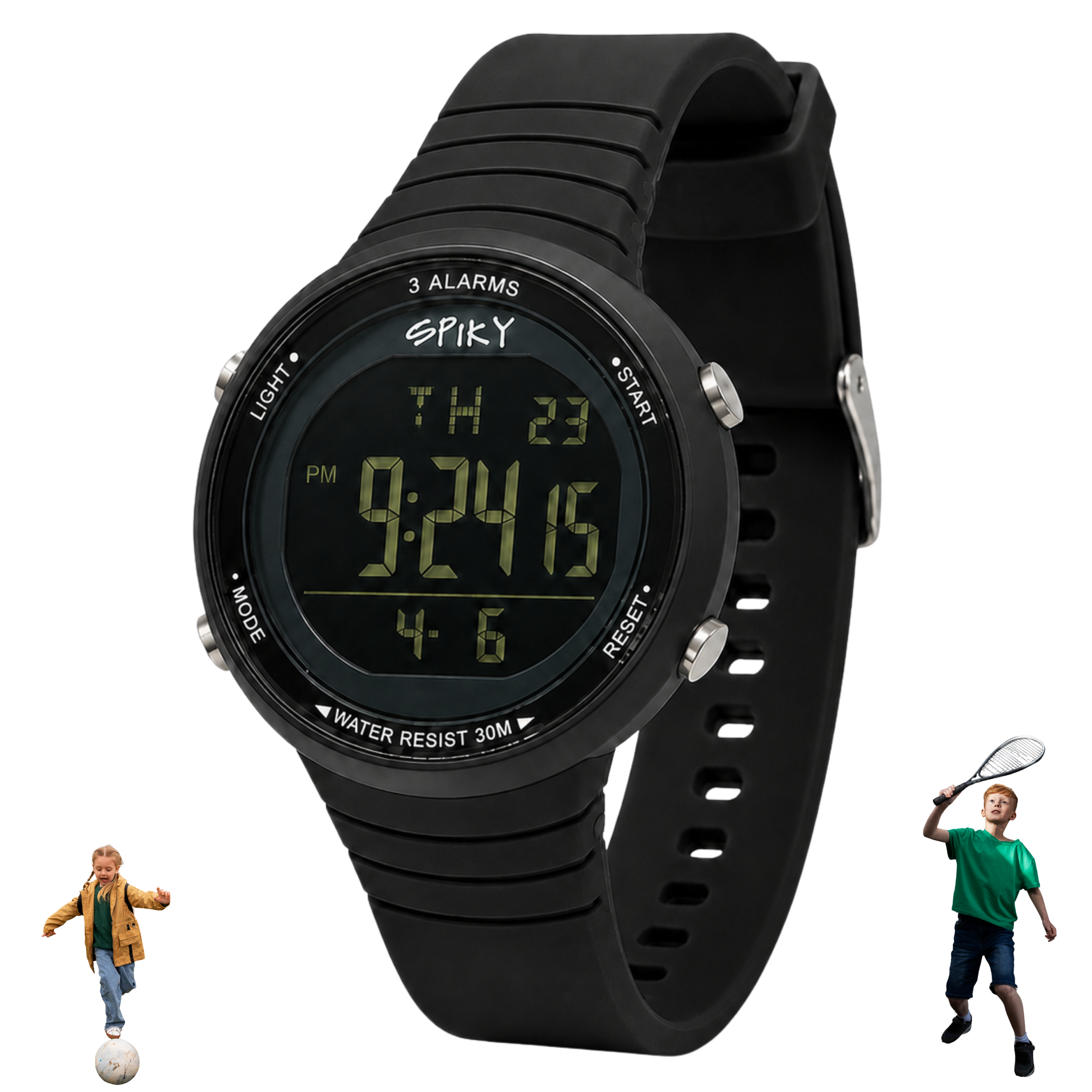 Spiky Square Digital Sports Watch for Kids Boys & Girls