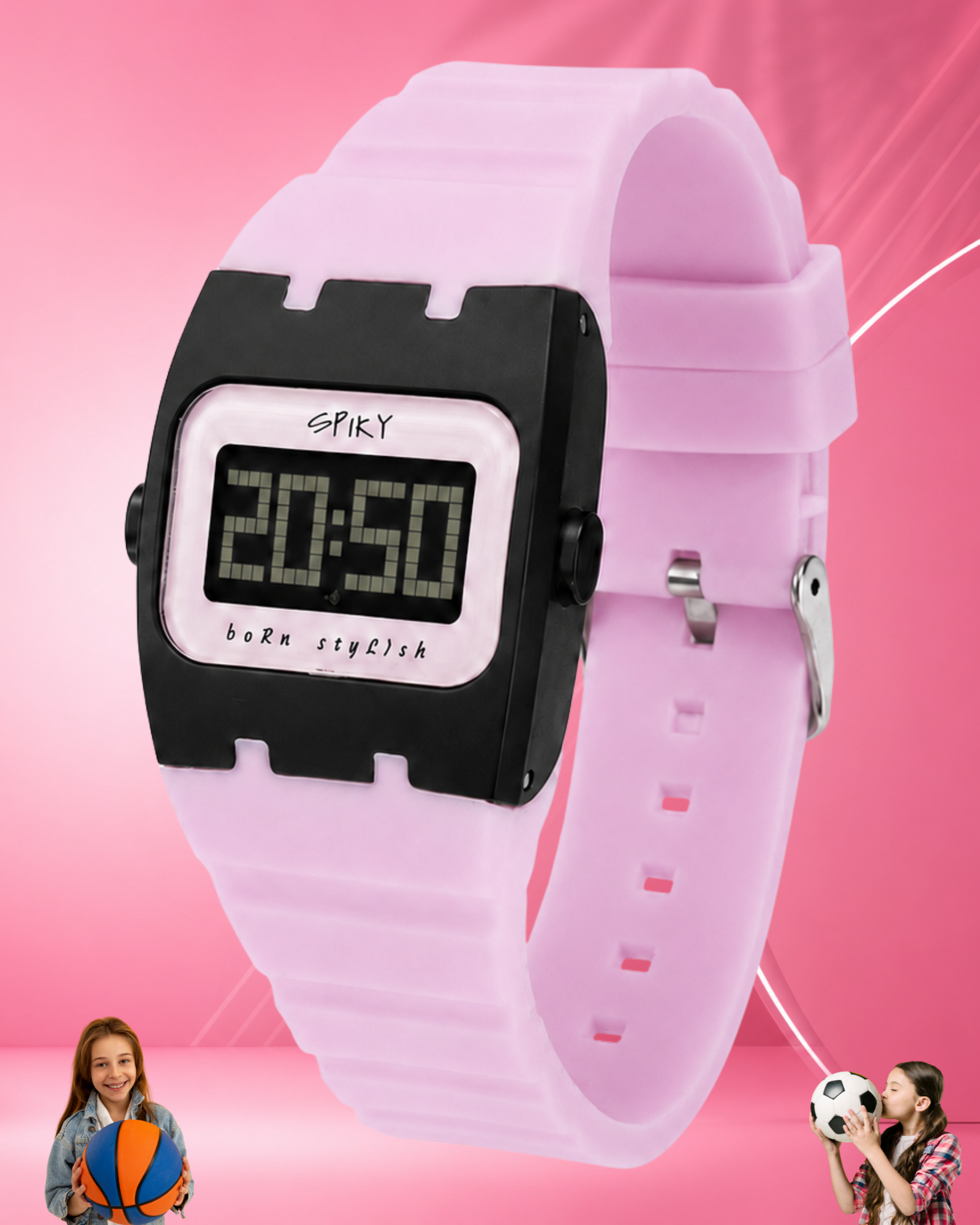 Spiky Rectangle Digital Sports Watch for Kids