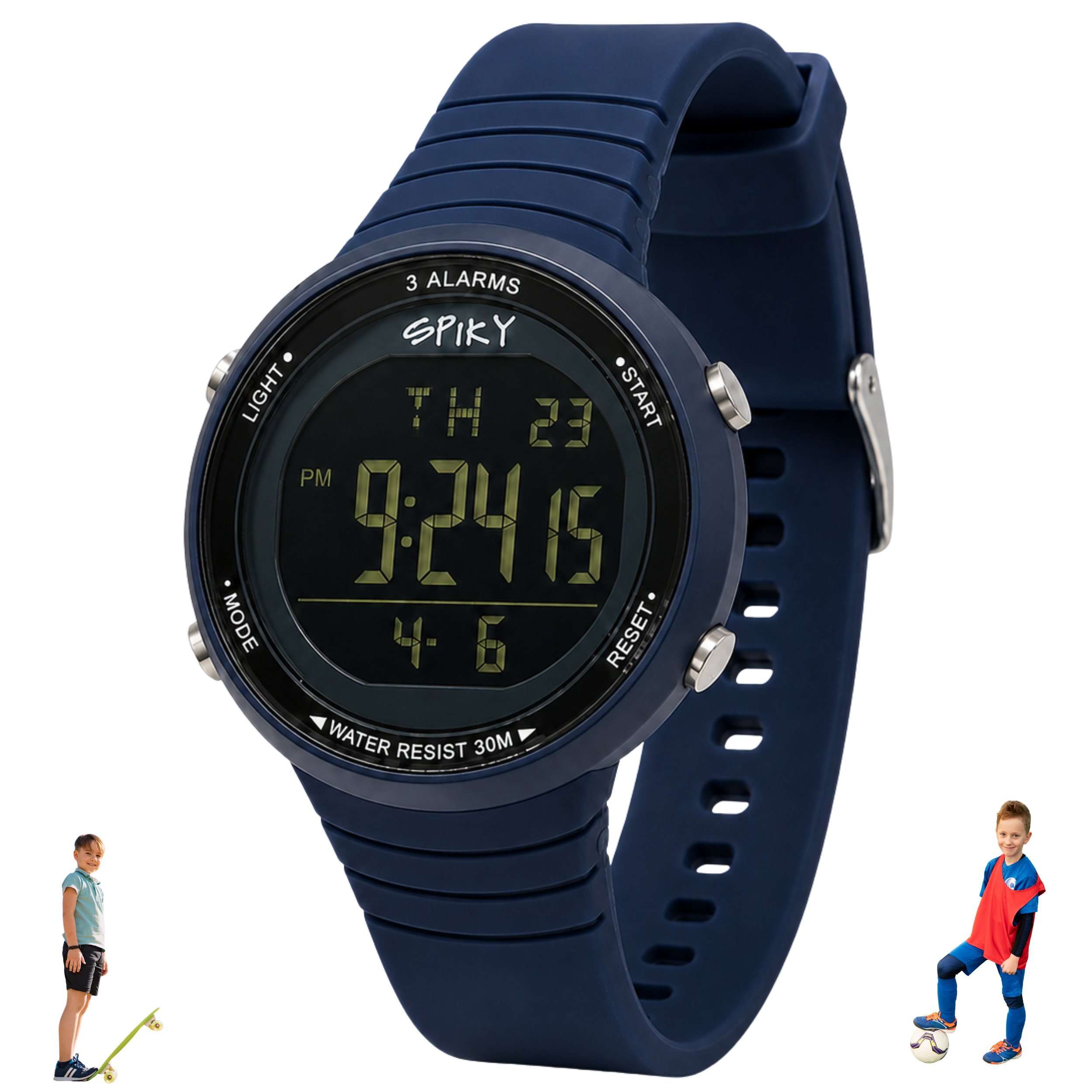 Spiky Square Digital Sports Watch for Kids Boys