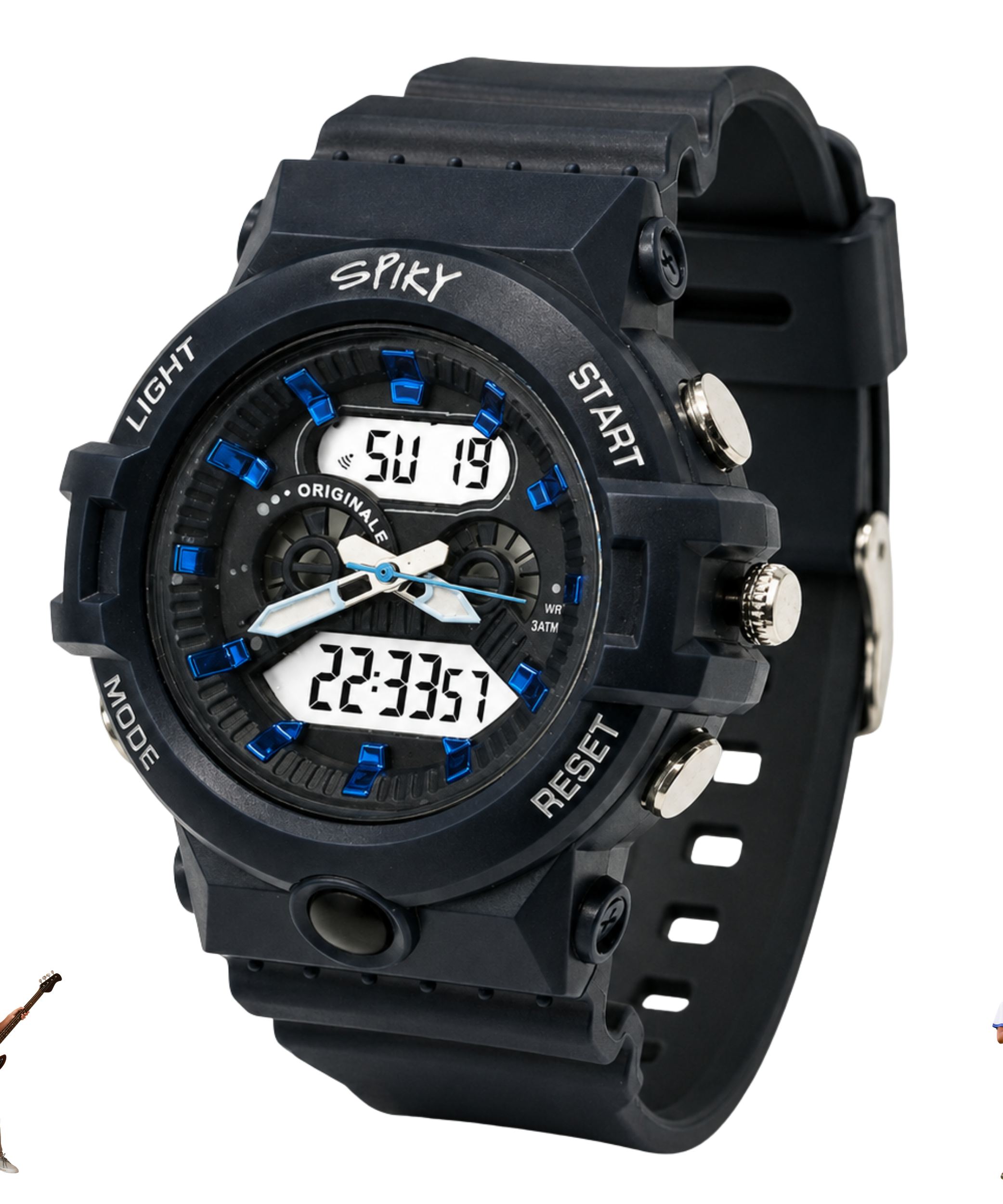 Spiky Round Analog Digital  Sports Watch for Kids Boys