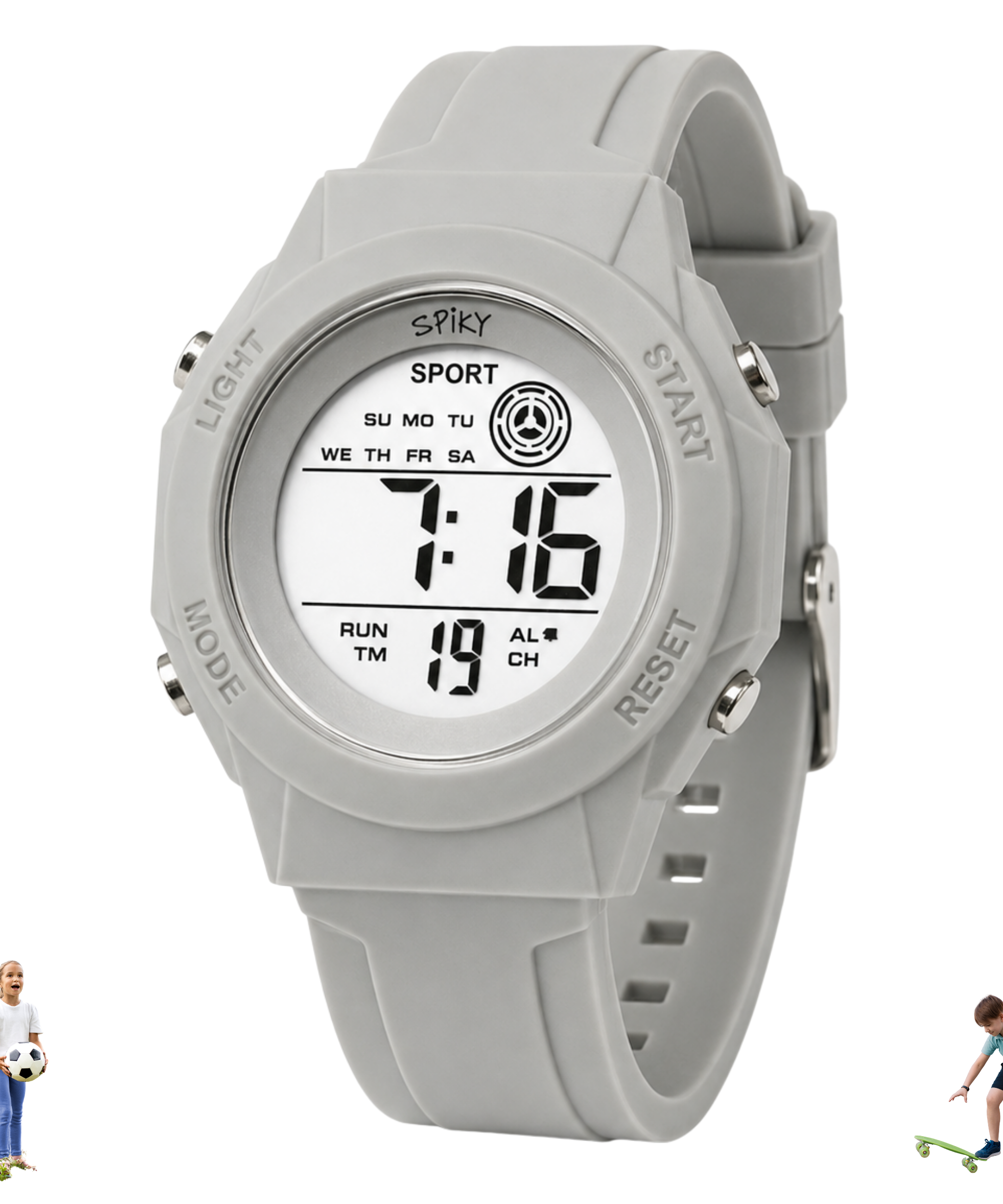 Spiky Square Digital Sports Watch for Kids Boys & Girls