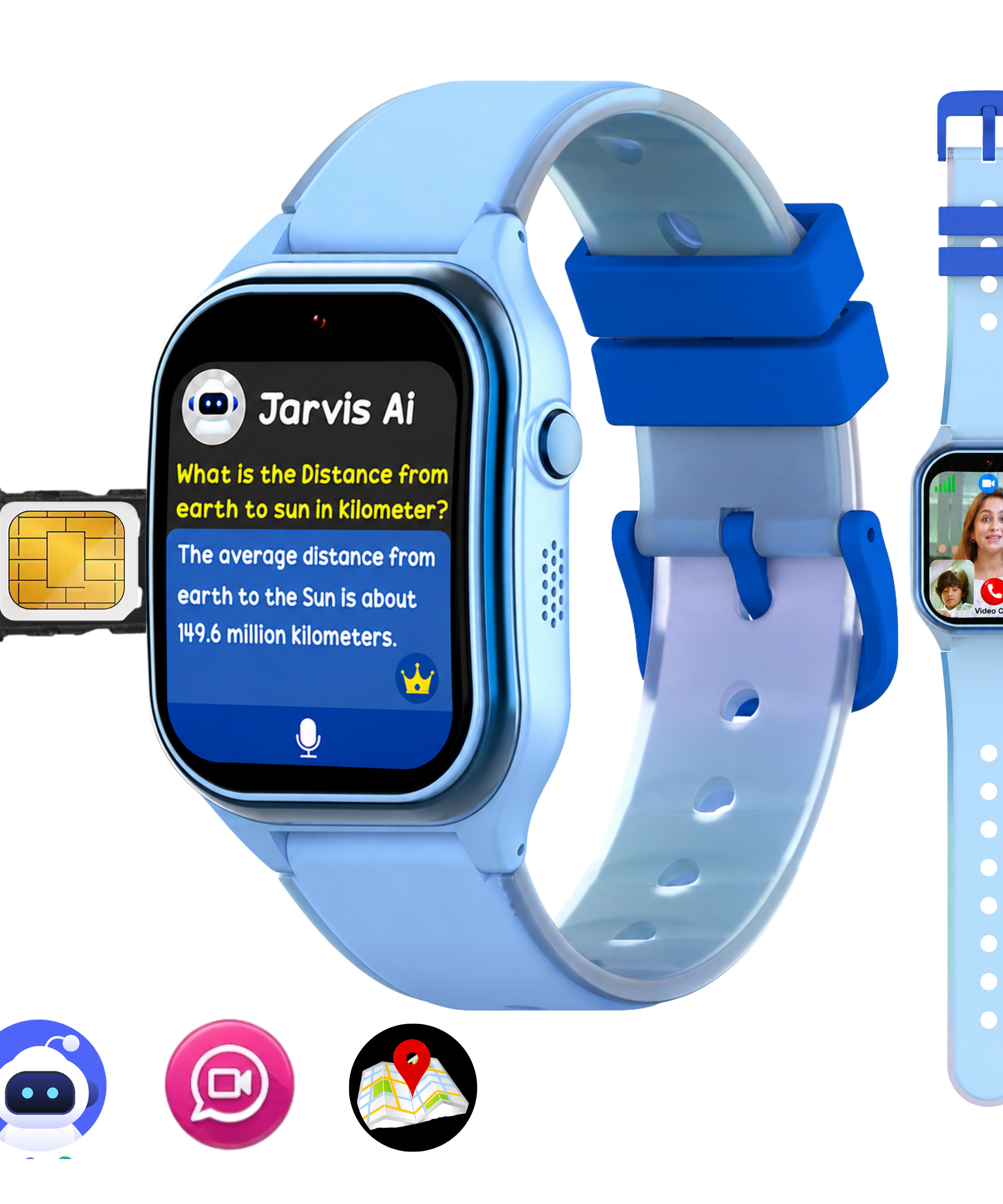 Spiky Smart Ai Video & Voice Calling Smartwatch for Kids