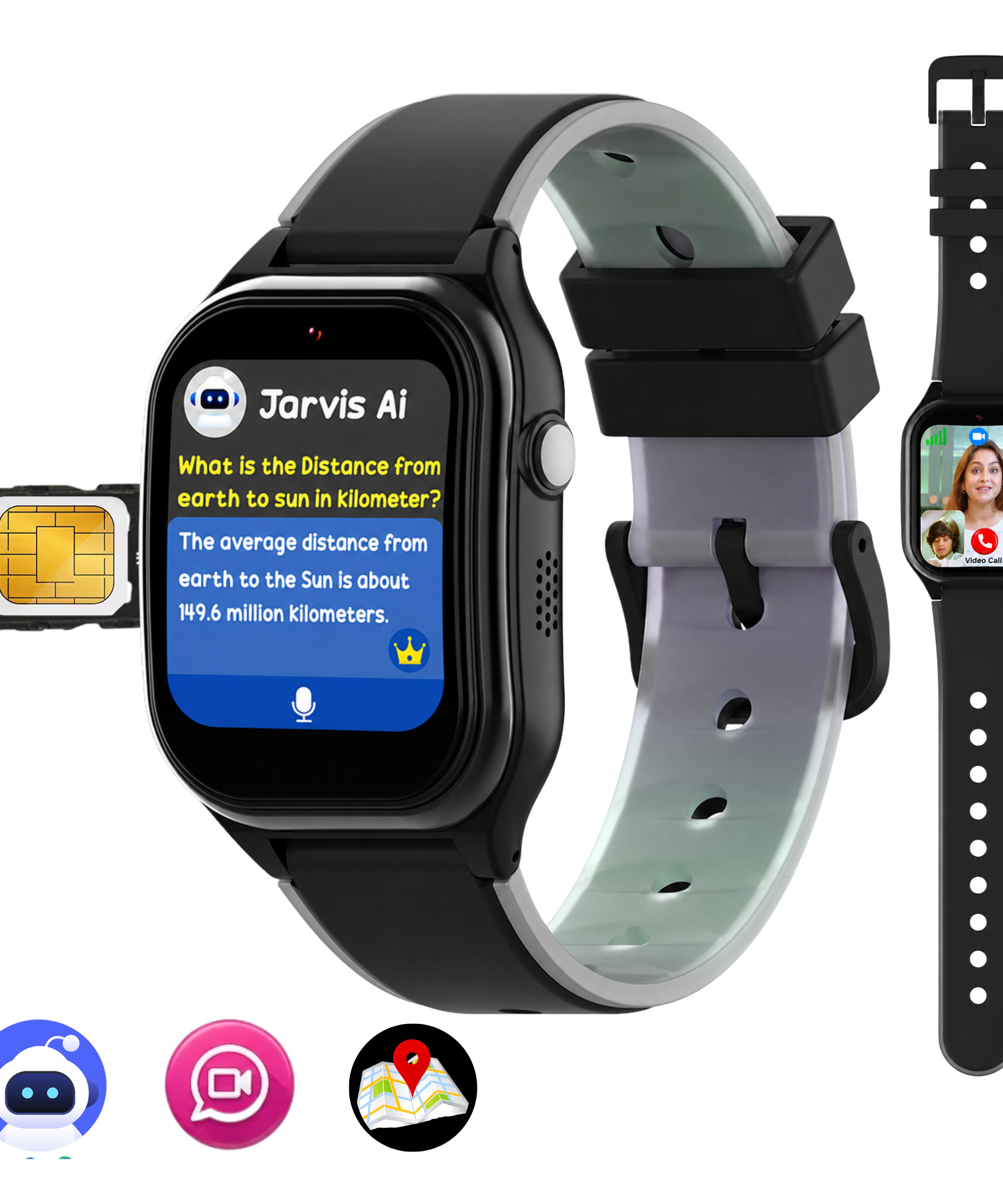 Spiky Smart Ai Video & Voice Calling Smartwatch for Kids