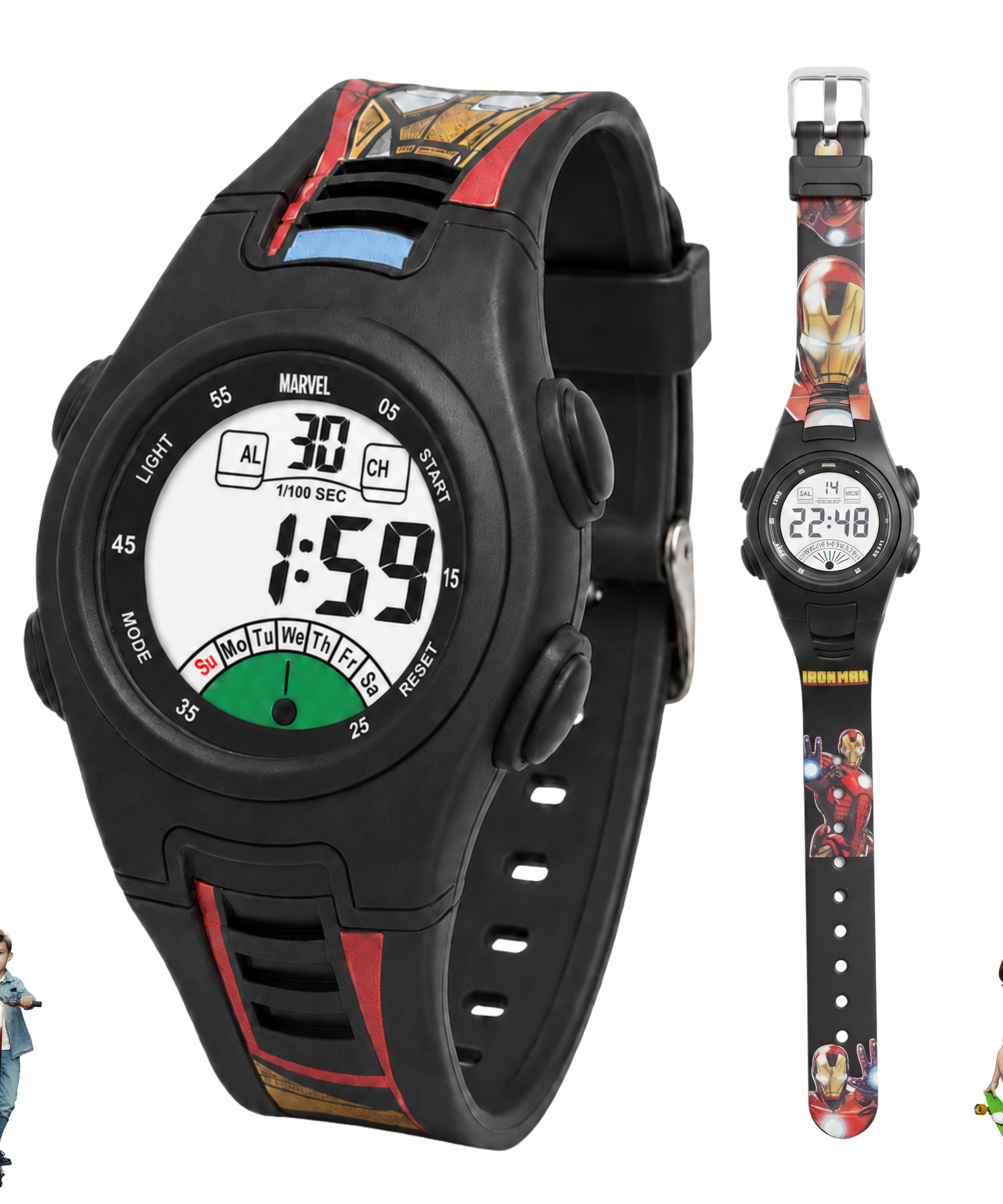 Spiky Iron Man theme Digital Kids Watch