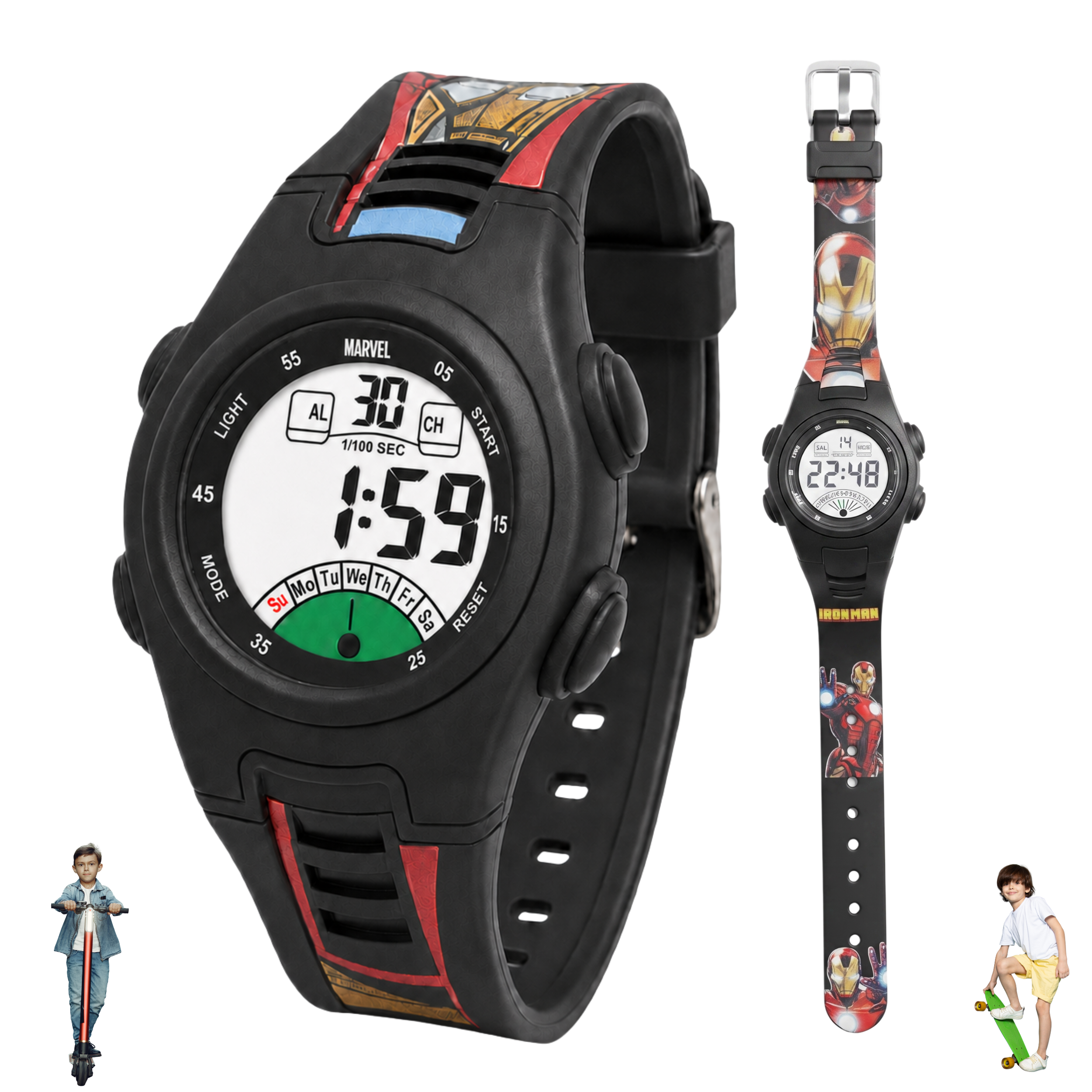 Spiky Iron Man theme Digital Kids Watch