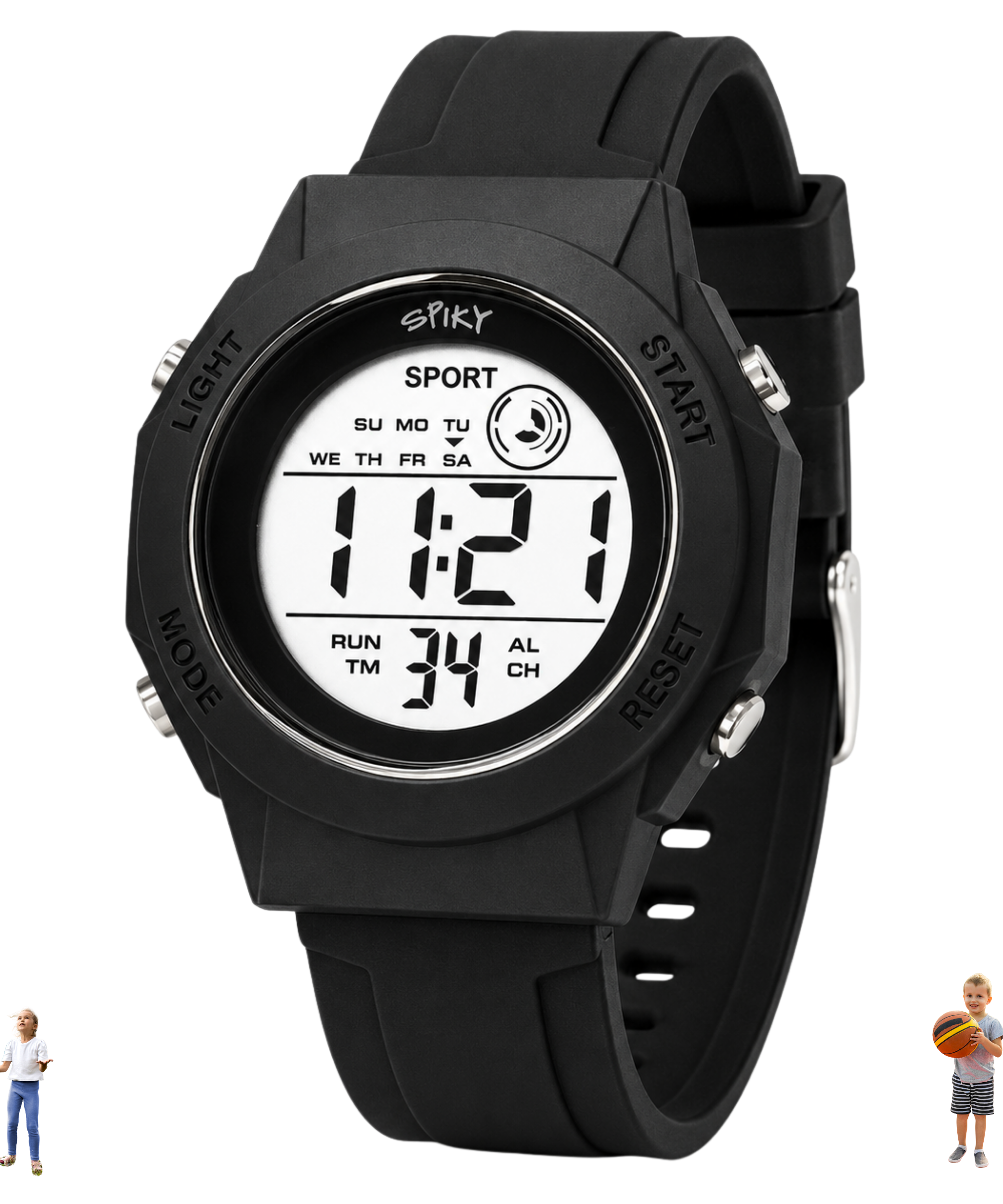Spiky Square Digital Sports Watch for Kids Boys & Girls