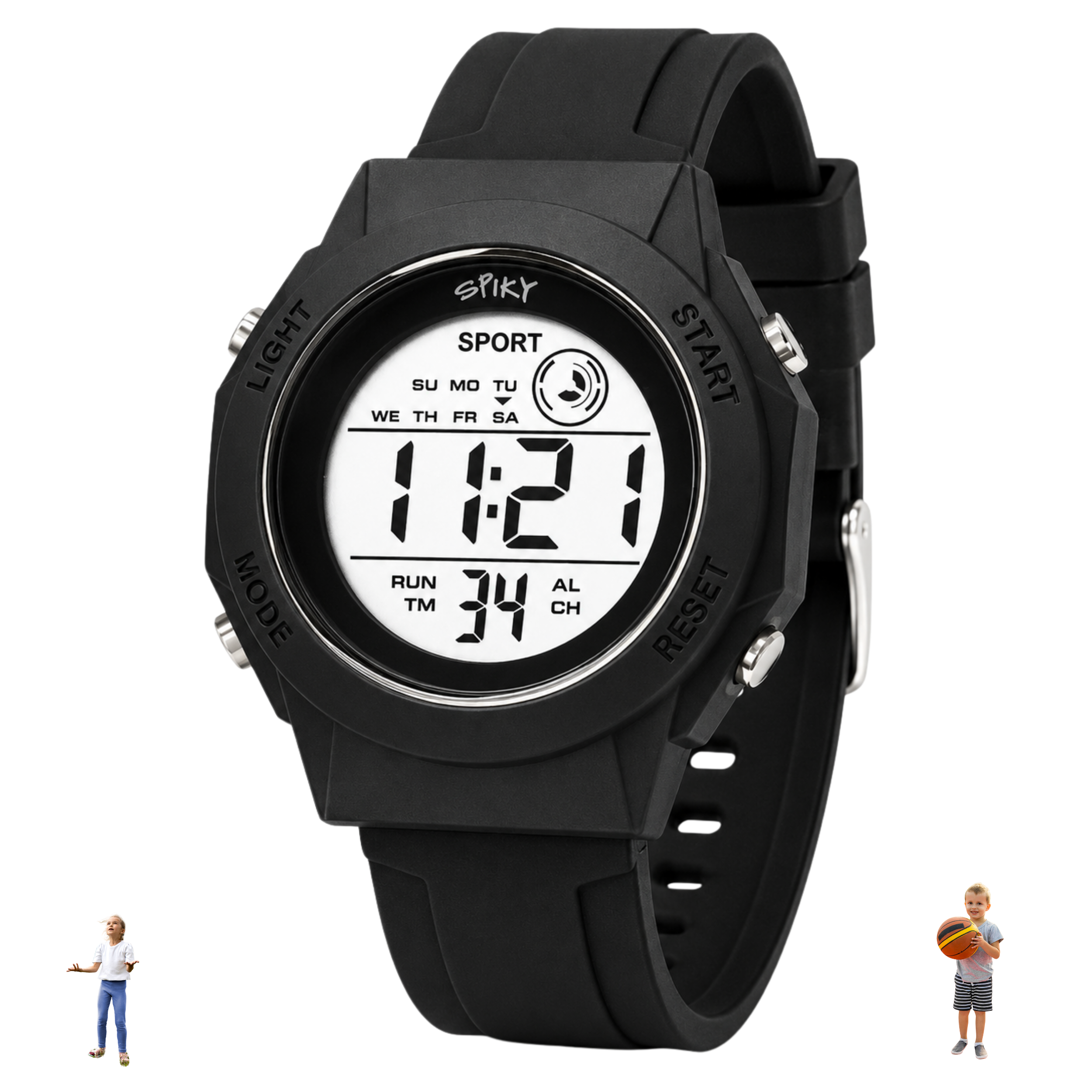 Spiky Square Digital Sports Watch for Kids Boys & Girls